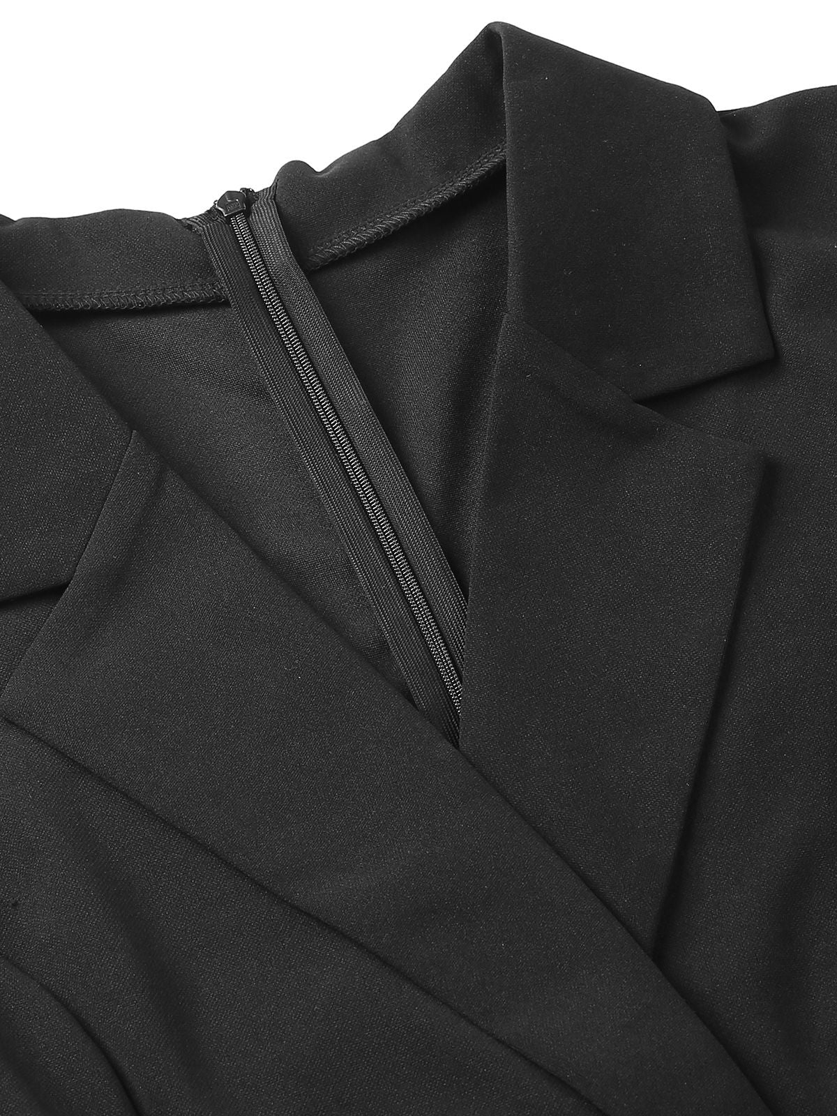1950s V-Neck Solid Lapel Romper - Image 4