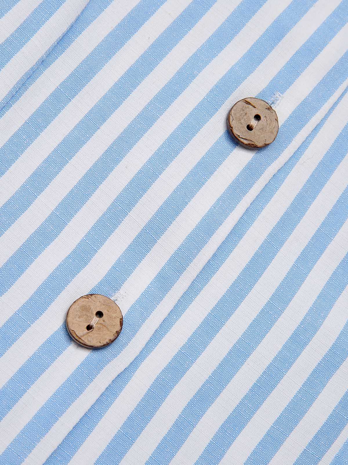 1950s V-Neck Stripes Sleeveless Belted Romper - Image 3