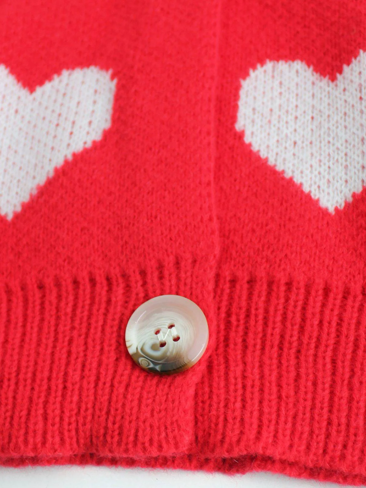 1950s Valentine's Day Heart Print Knit Cardigan - Image 10