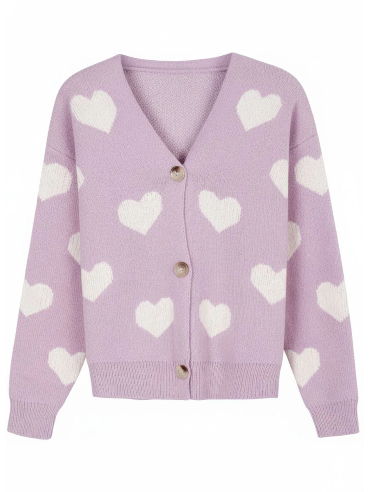 1950s Valentine's Day Heart Print Knit Cardigan - Image 11