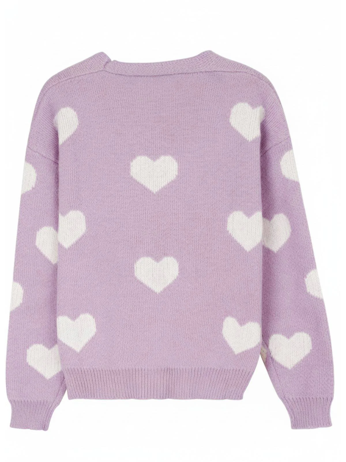 1950s Valentine's Day Heart Print Knit Cardigan - Image 12