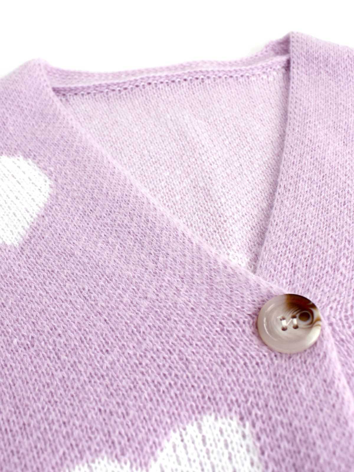 1950s Valentine's Day Heart Print Knit Cardigan - Image 13