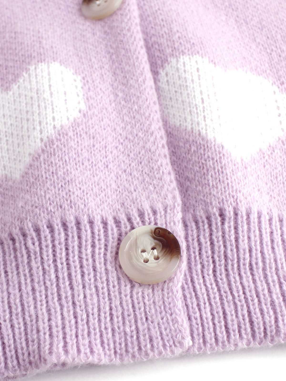 1950s Valentine's Day Heart Print Knit Cardigan - Image 14
