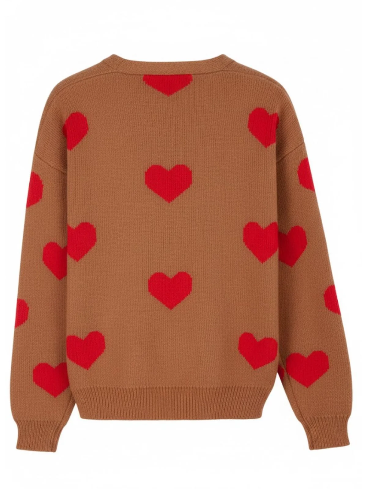 1950s Valentine's Day Heart Print Knit Cardigan - Image 17