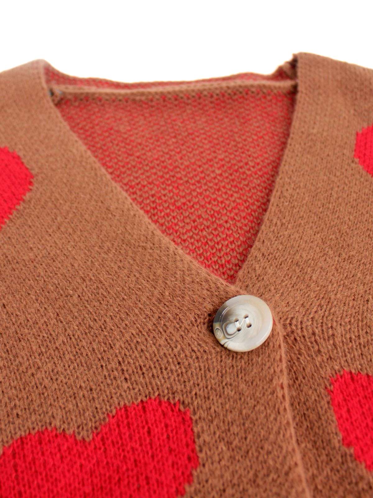 1950s Valentine's Day Heart Print Knit Cardigan - Image 18