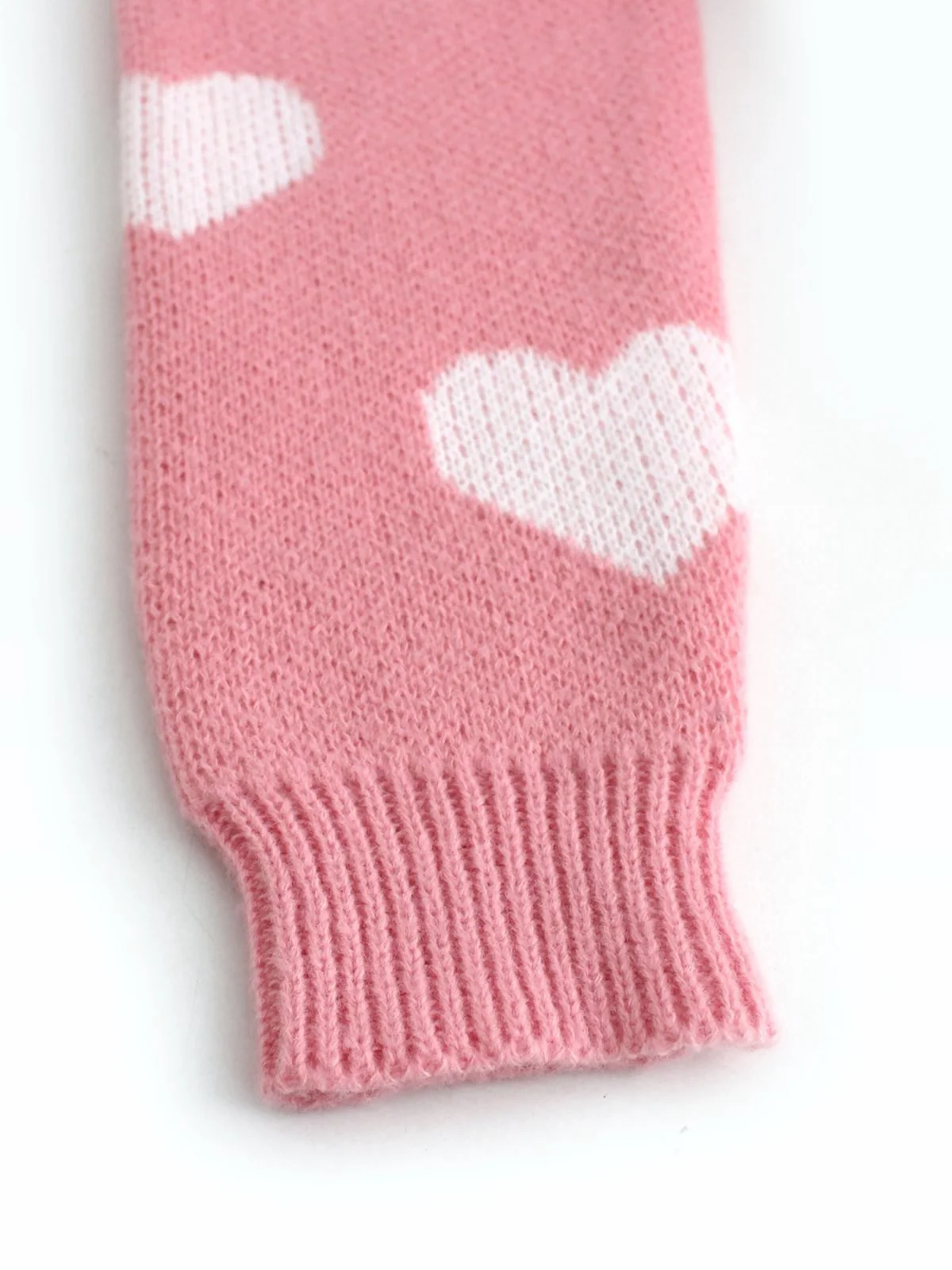 1950s Valentine's Day Heart Print Knit Cardigan - Image 4