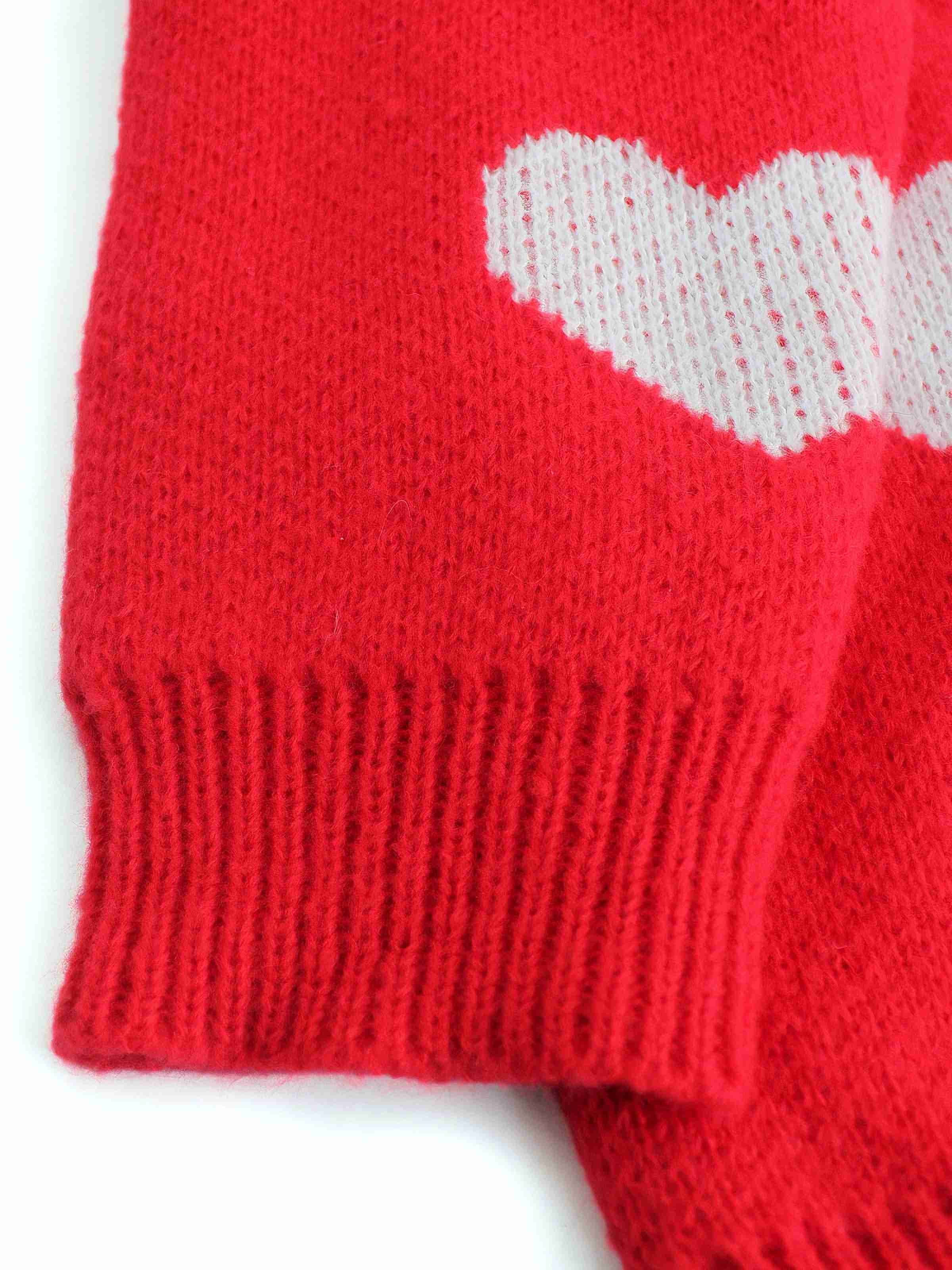 1950s Valentine's Day Heart Print Knit Cardigan - Image 9
