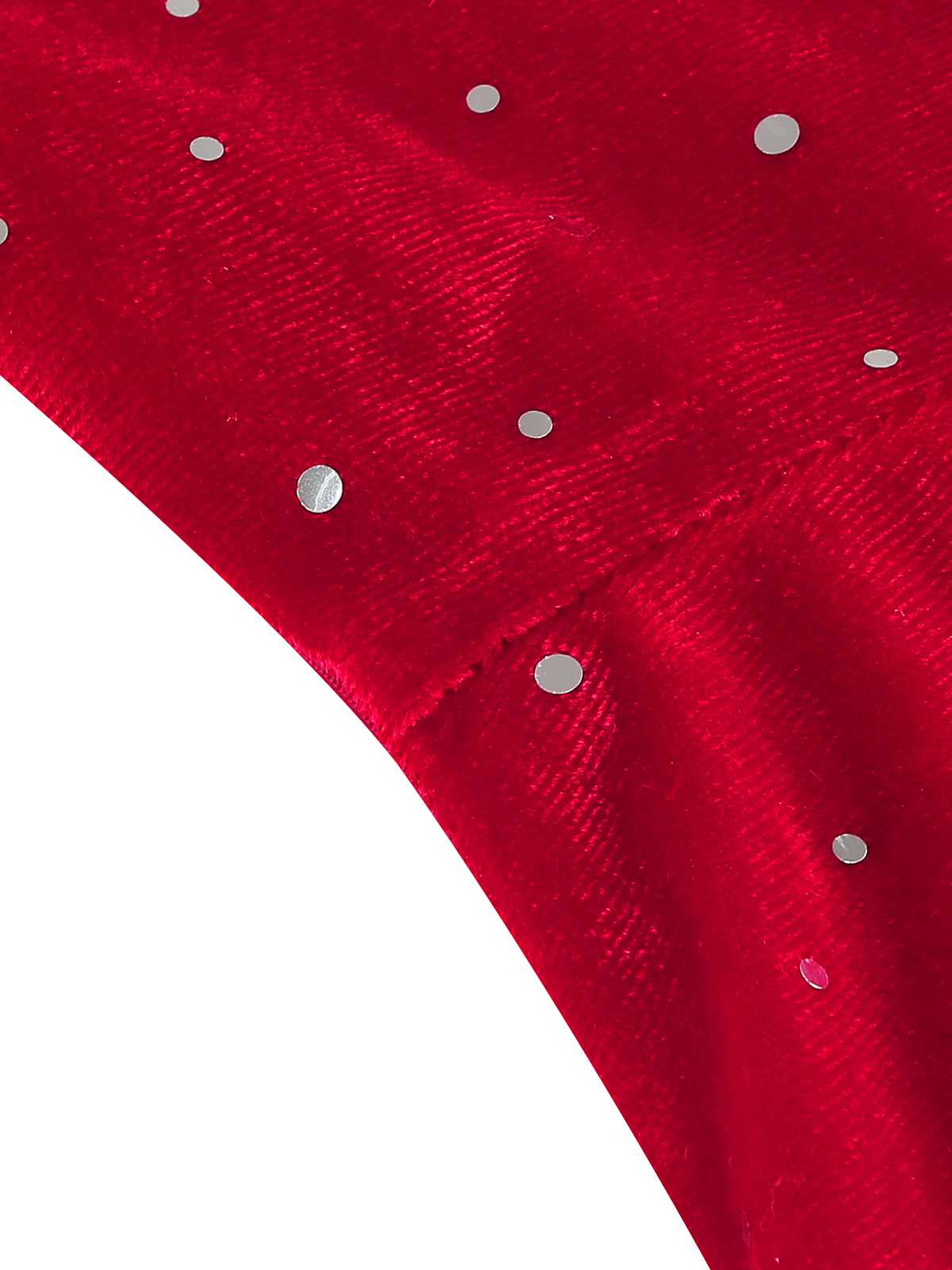 1950s Velvet Sparkling Solid A-Line Dress - Image 10