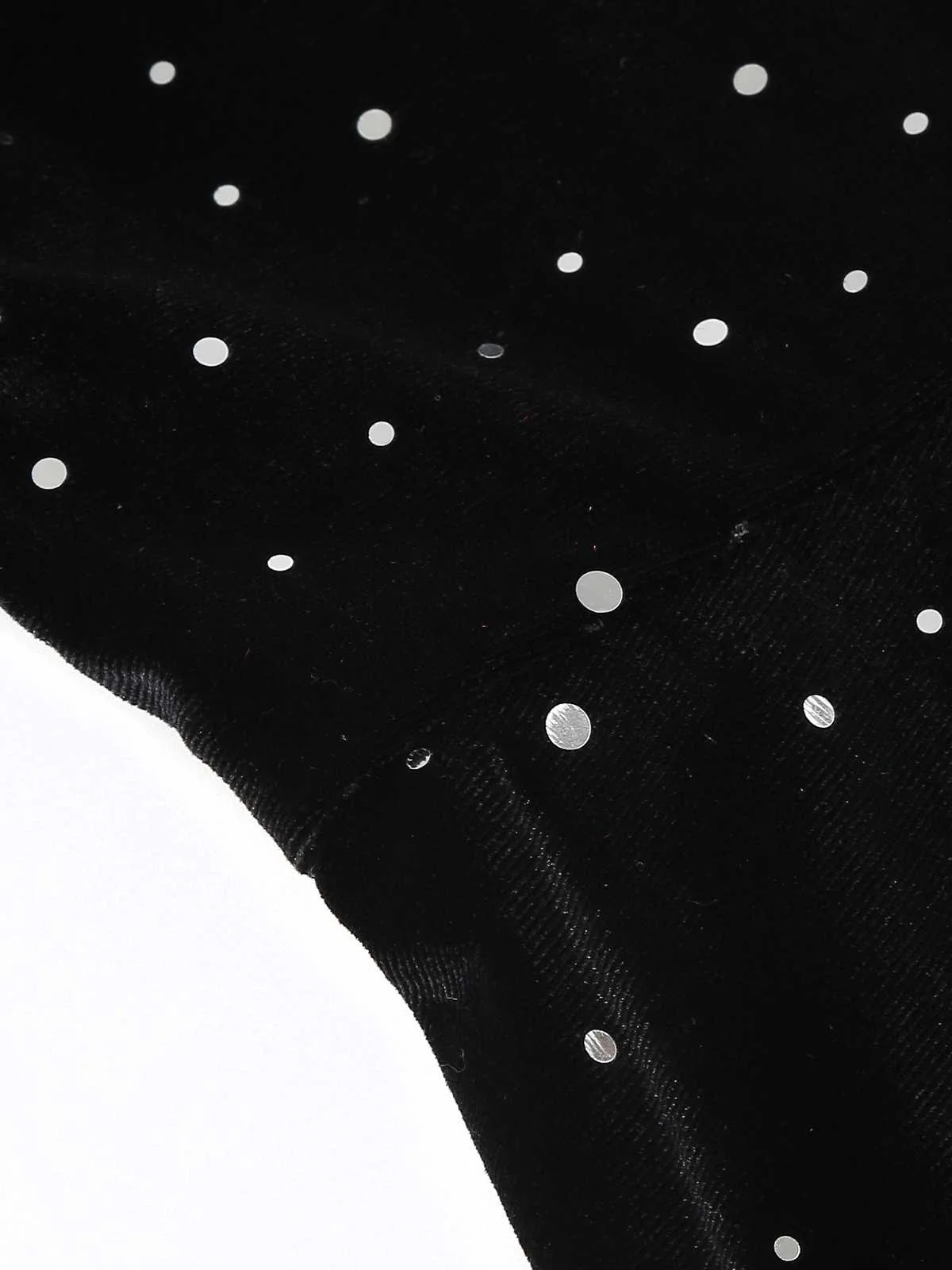 1950s Velvet Sparkling Solid A-Line Dress - Image 16