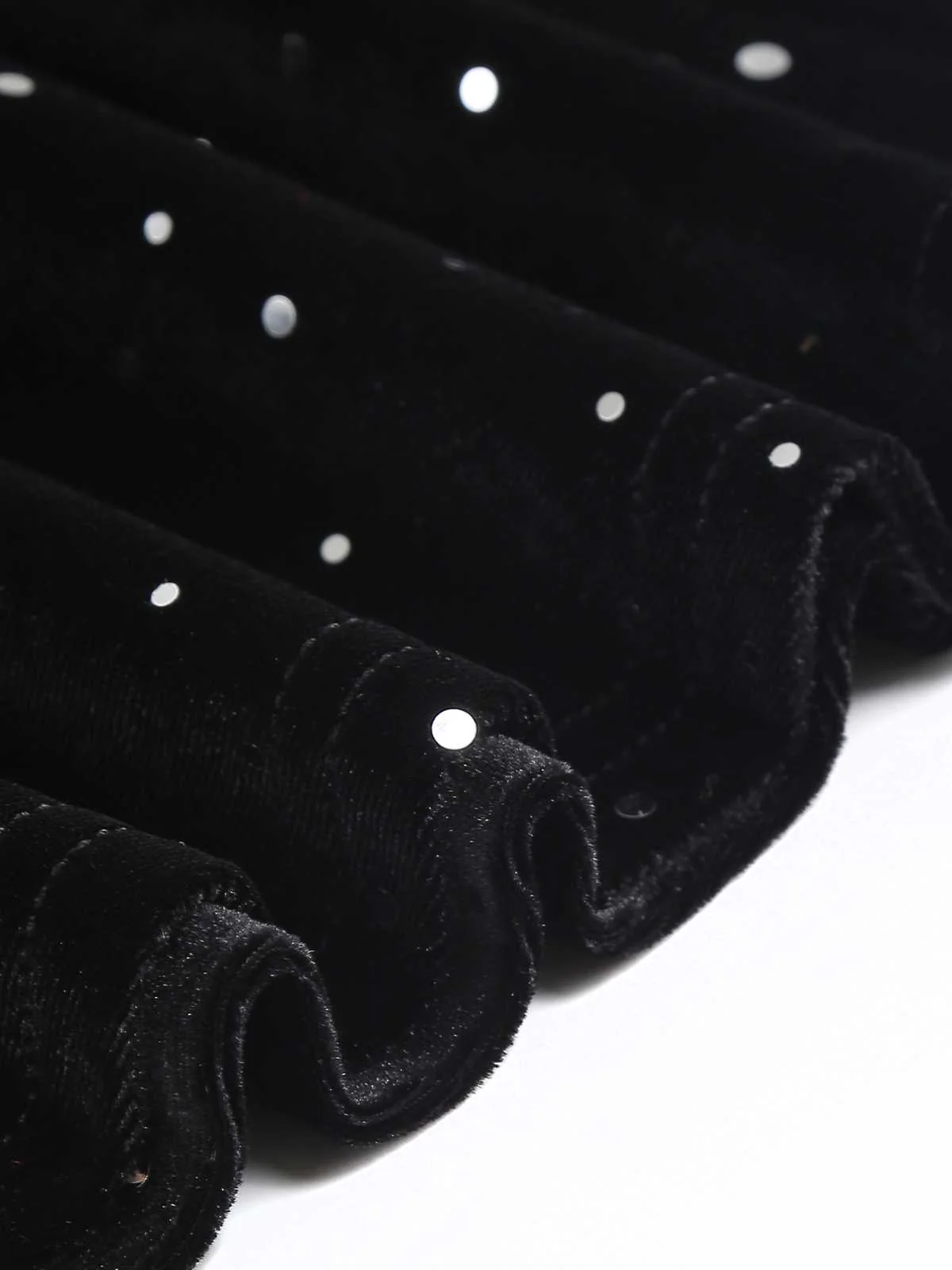 1950s Velvet Sparkling Solid A-Line Dress - Image 18