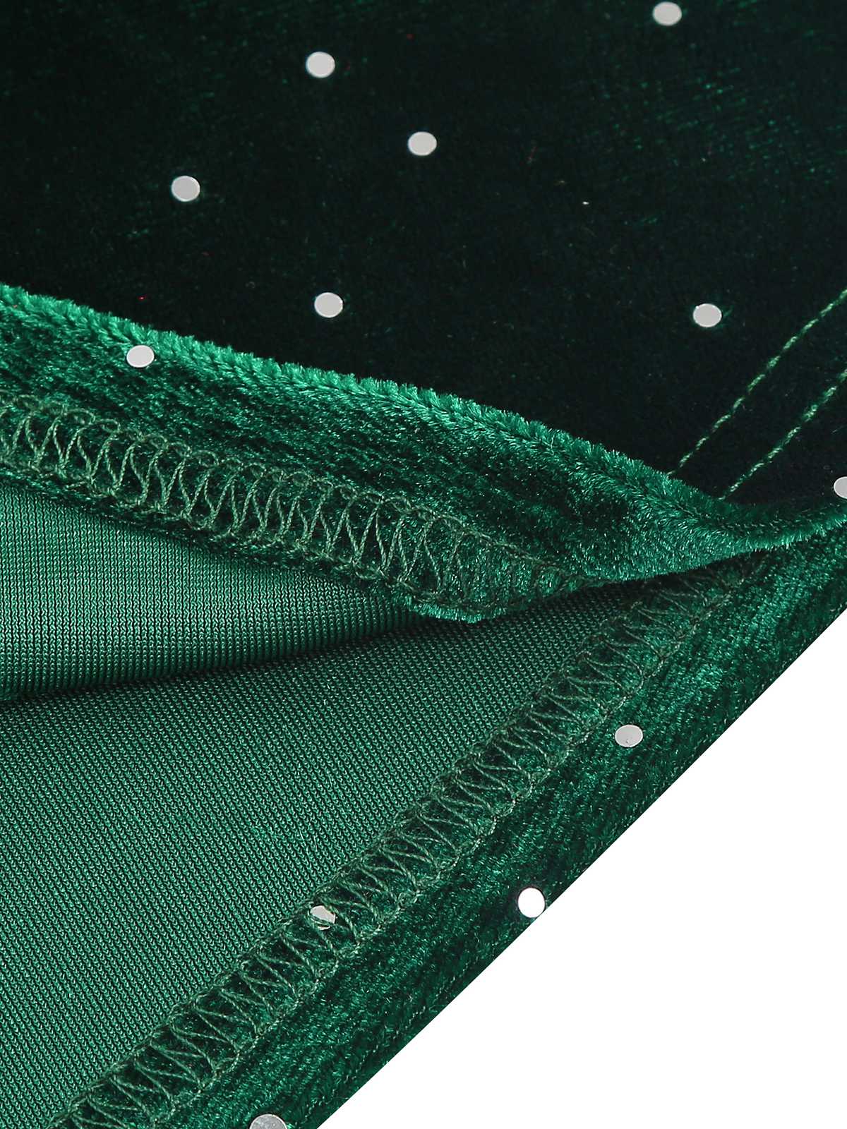 1950s Velvet Sparkling Solid A-Line Dress - Image 27