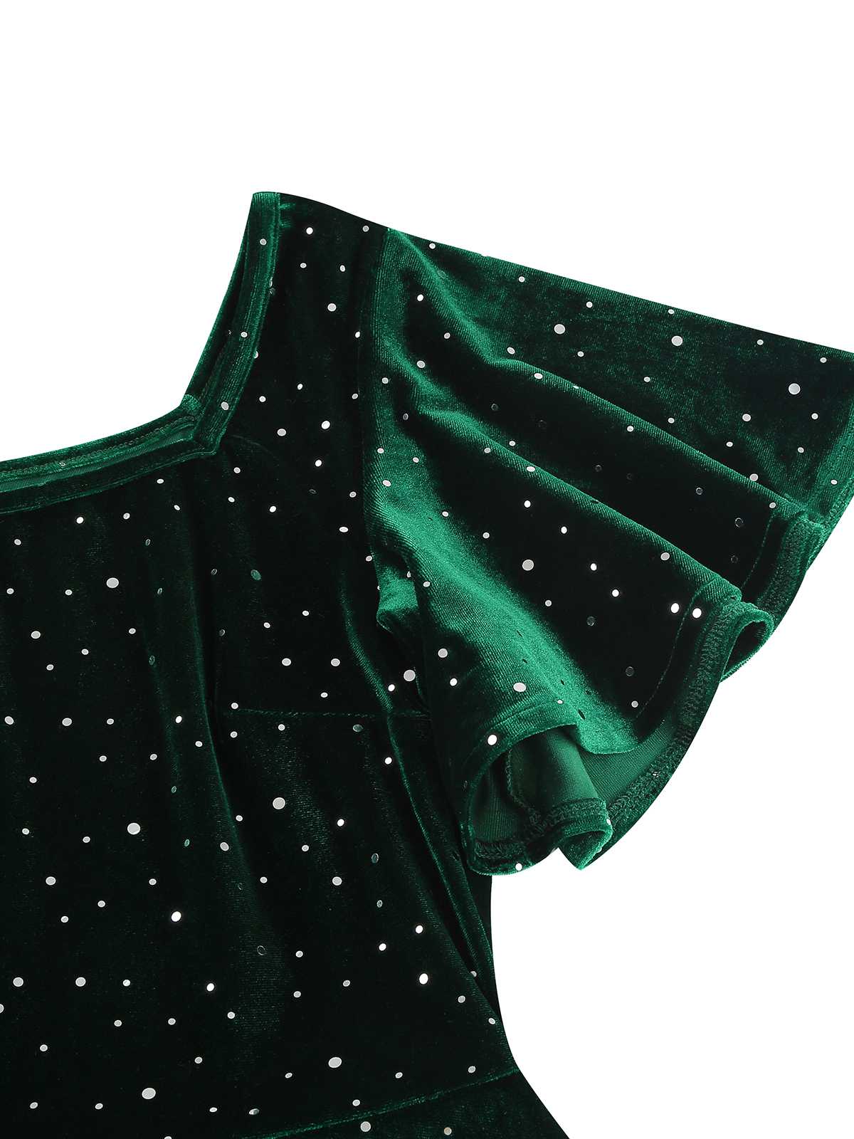 1950s Velvet Sparkling Solid A-Line Dress - Image 32