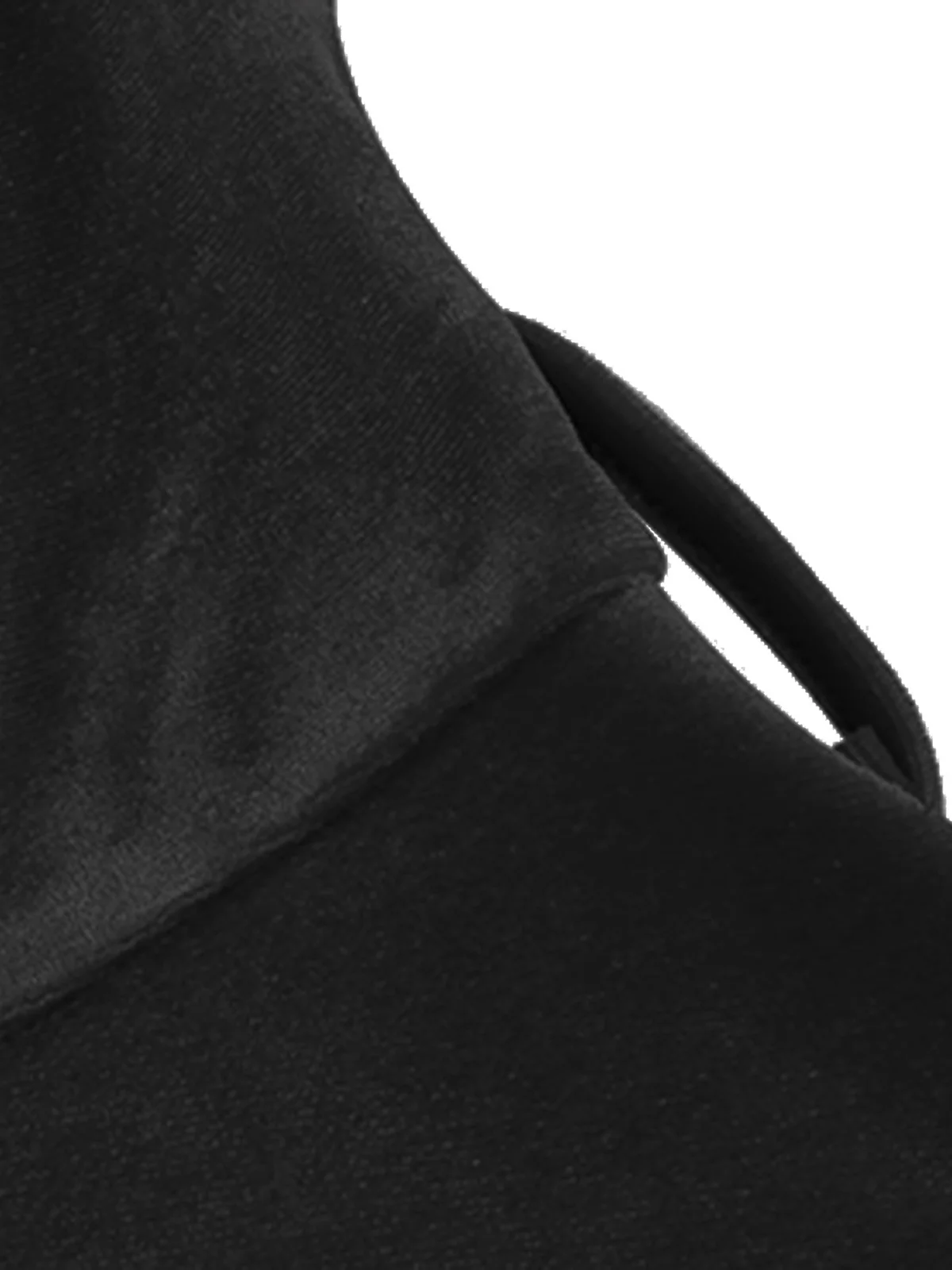 1950s Solid Velvet V-Neck Swing Dress - Image 9