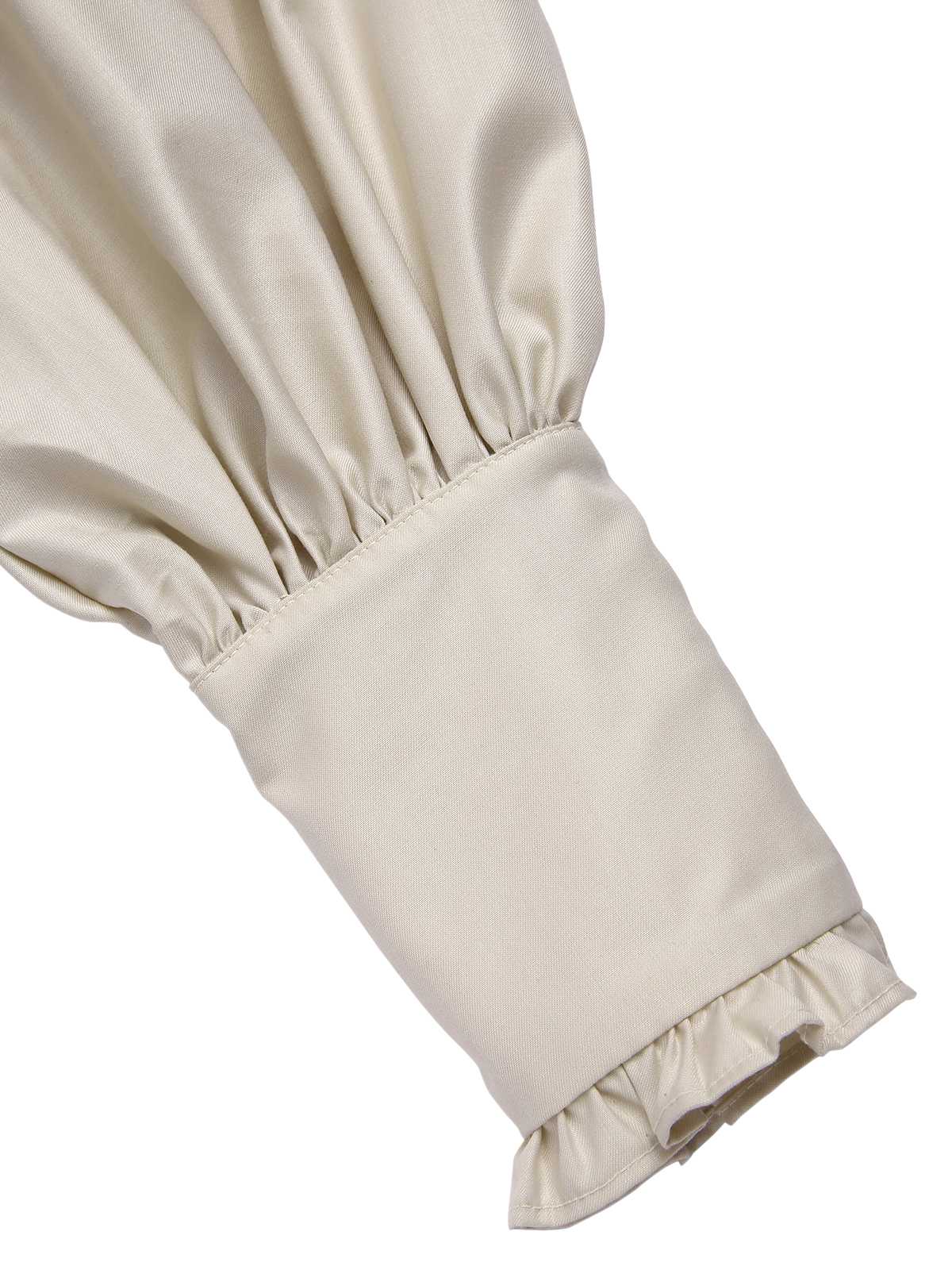 1950s Victorian Bow Tie Ruffled Long Sleeve Dress - Image 7