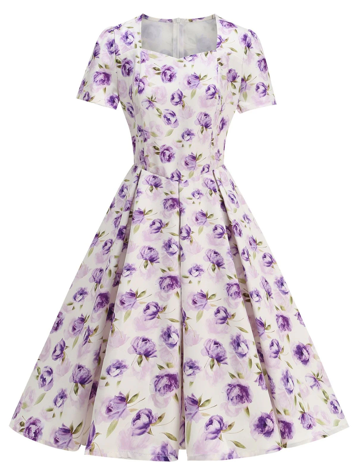 1950s Vintage Floral Swing Dress - Image 11