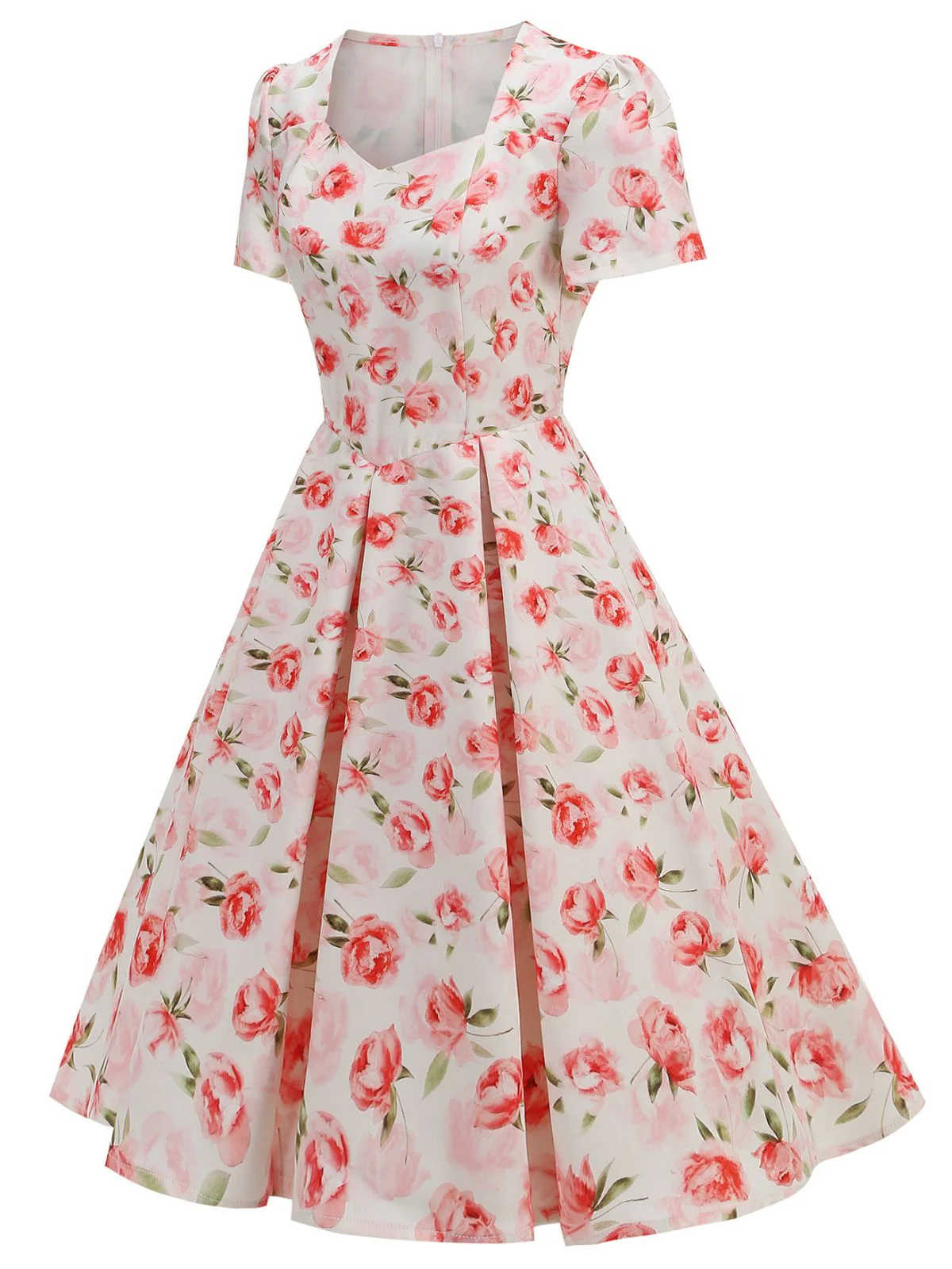 1950s Vintage Floral Swing Dress - Image 7