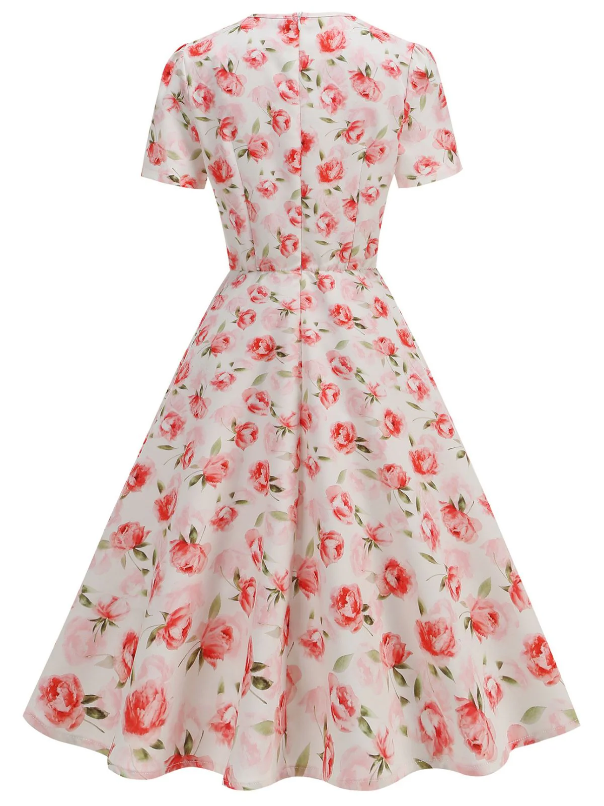 1950s Vintage Floral Swing Dress - Image 8