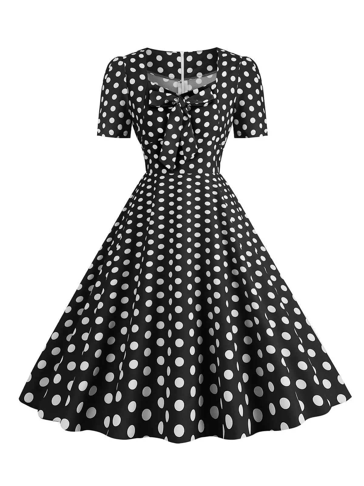1950s Vintage Sweetheart Bow Swing Dress - Image 10