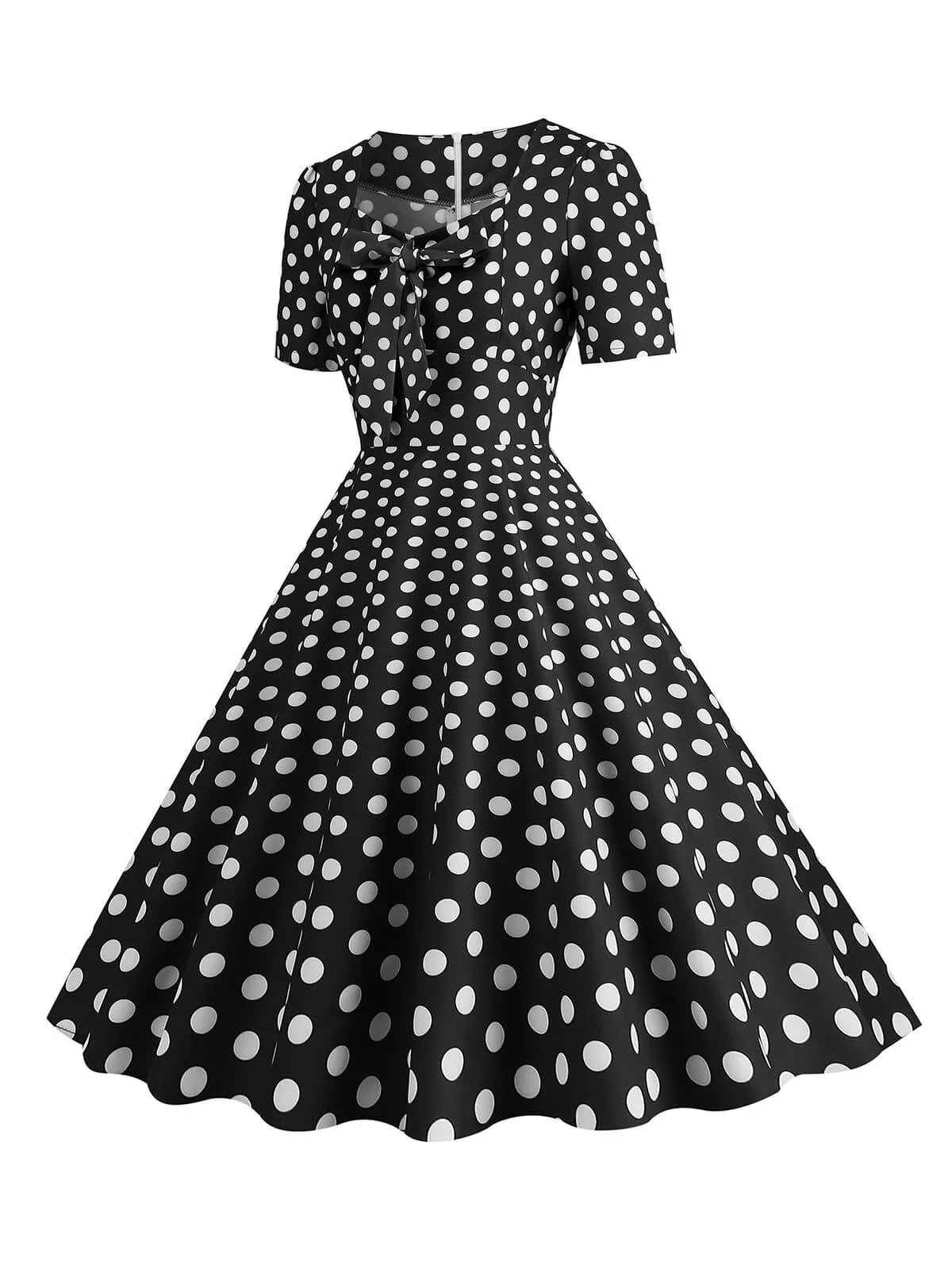 1950s Vintage Sweetheart Bow Swing Dress - Image 11