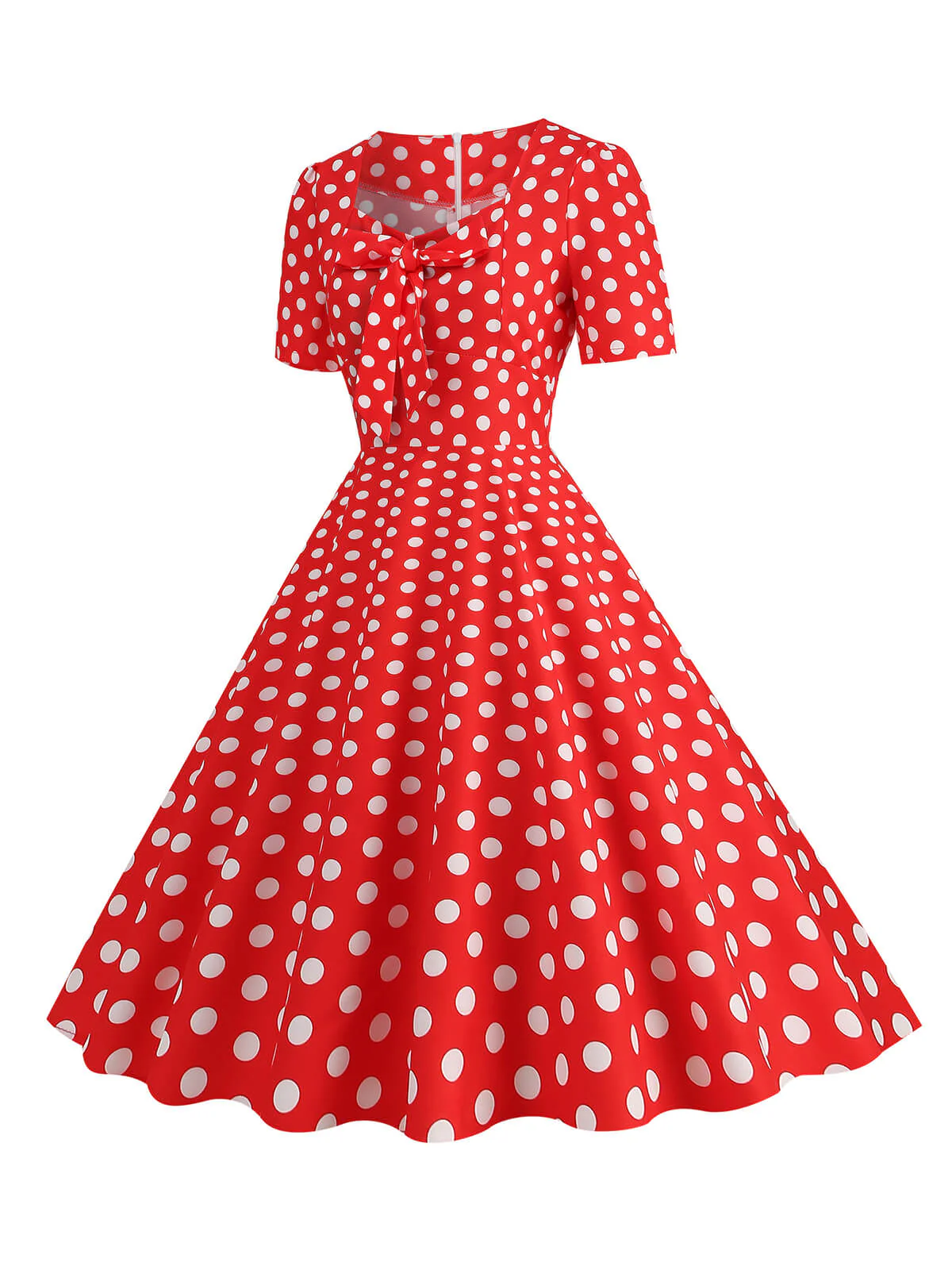 1950s Vintage Sweetheart Bow Swing Dress - Image 2