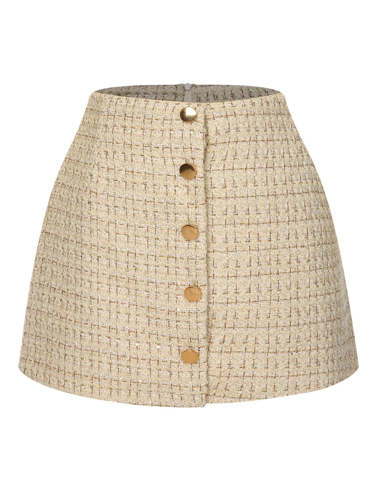 1960s A-Line Button Solid Skirt - Image 2