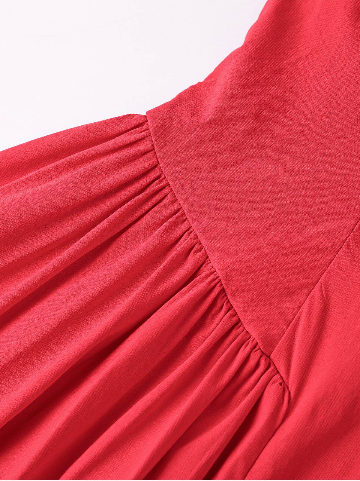 1960s Backless Lace-Up Pleated Midi Dress - Image 5