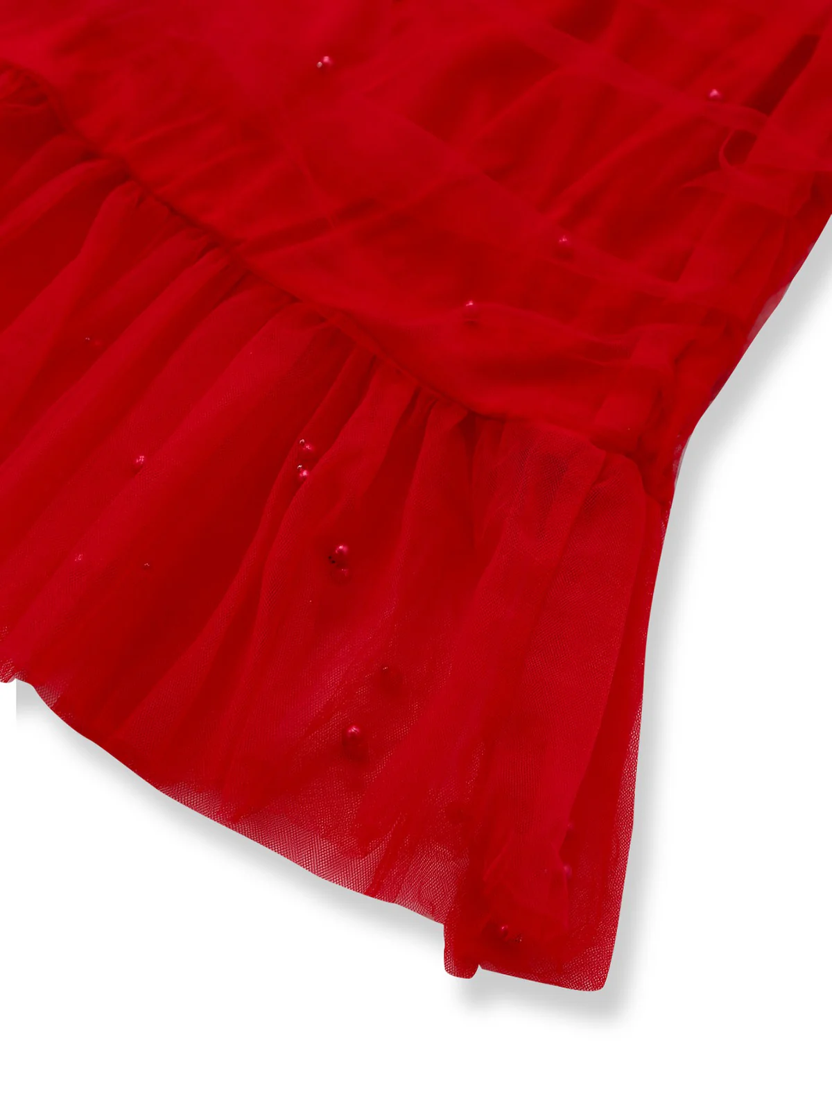 1960s Beading Sweetheart Neck Off-Shoulder Mesh Dress - Image 5