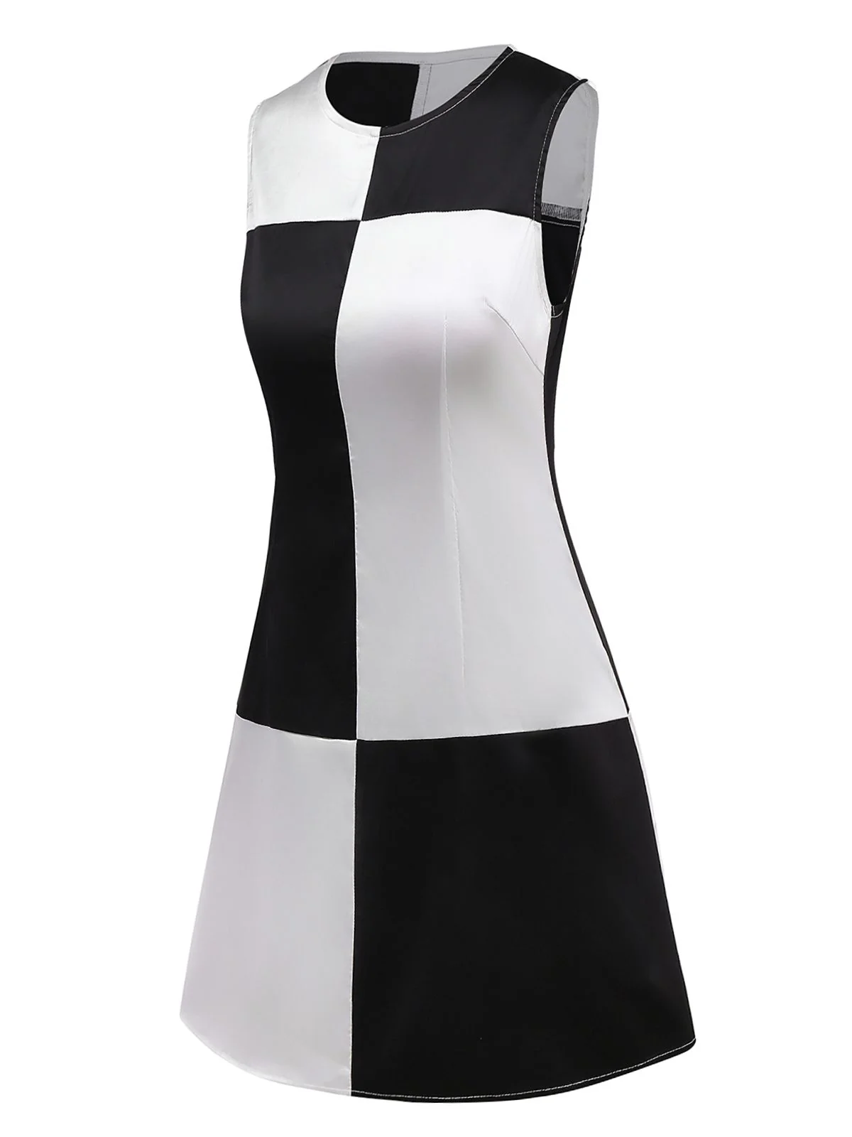 1960s Black And White Color Block Dress - Image 2