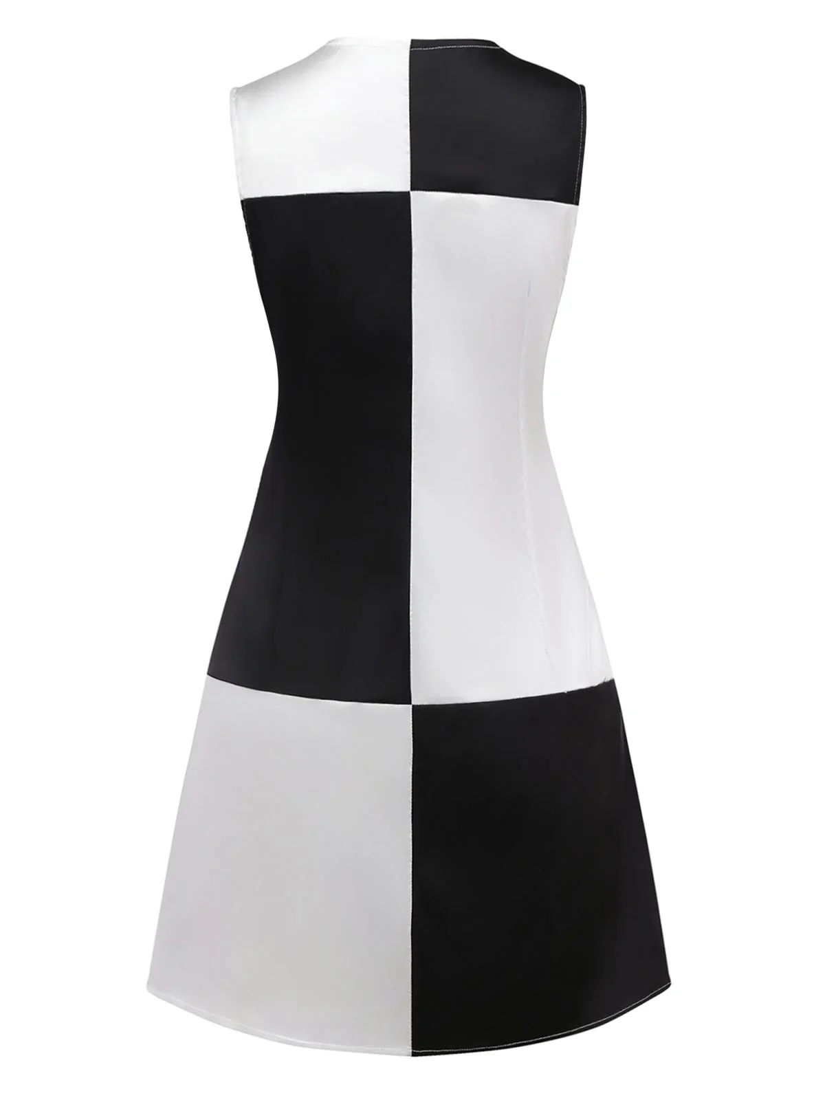 1960s Black And White Color Block Dress - Image 3