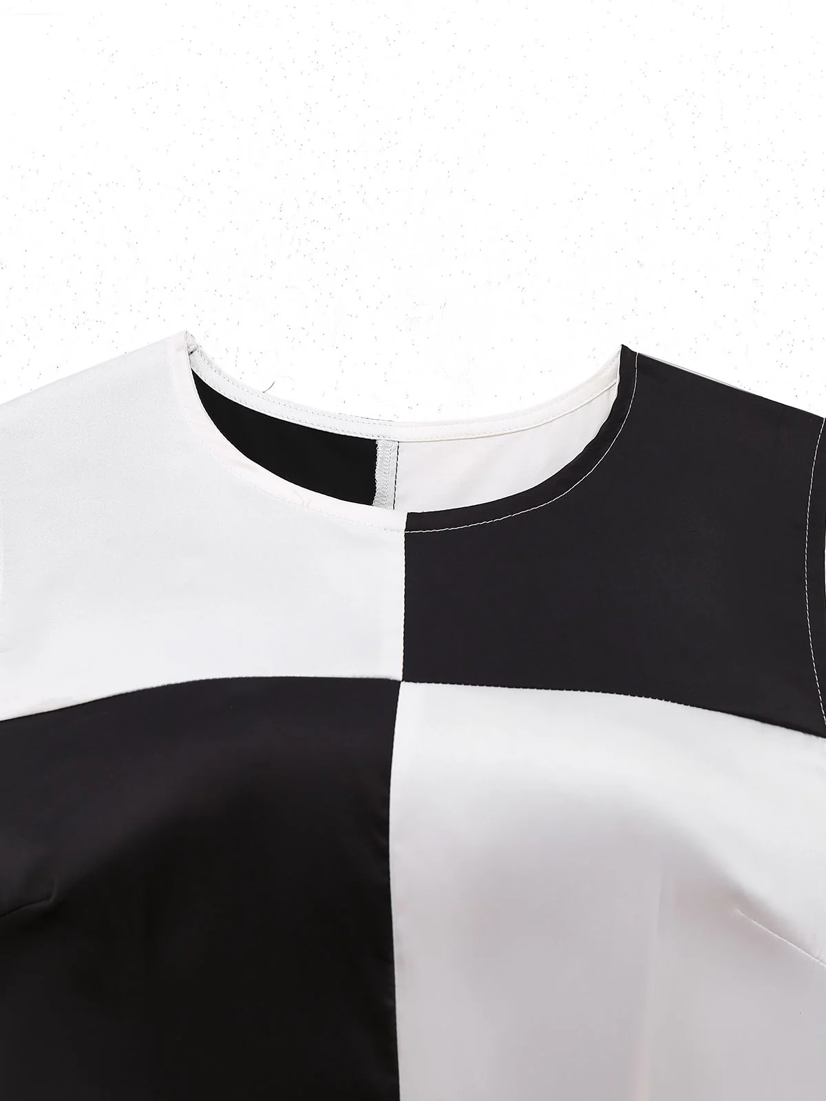 1960s Black And White Color Block Dress - Image 5