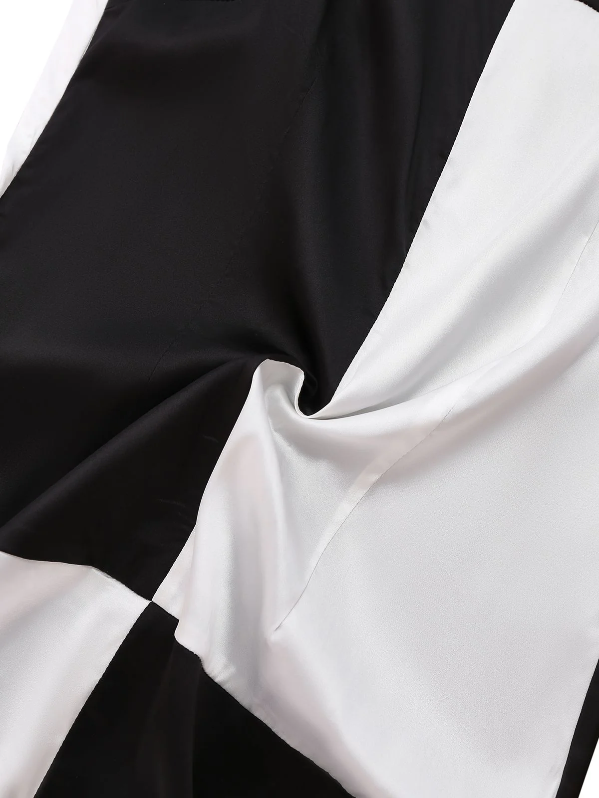 1960s Black And White Color Block Dress - Image 6
