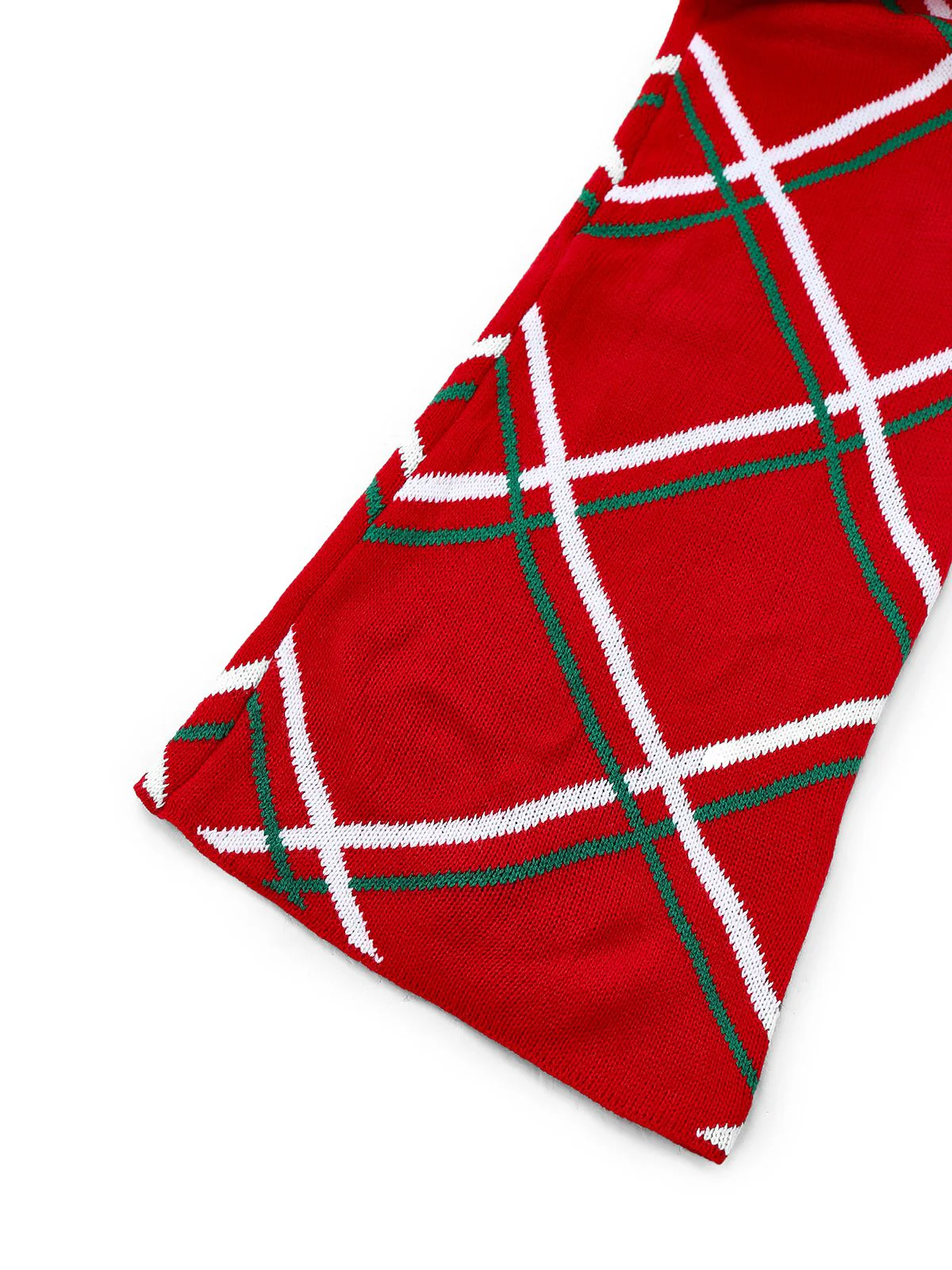 1960s Bow Christmas Plaid Patchwork Jumpsuit - Image 4