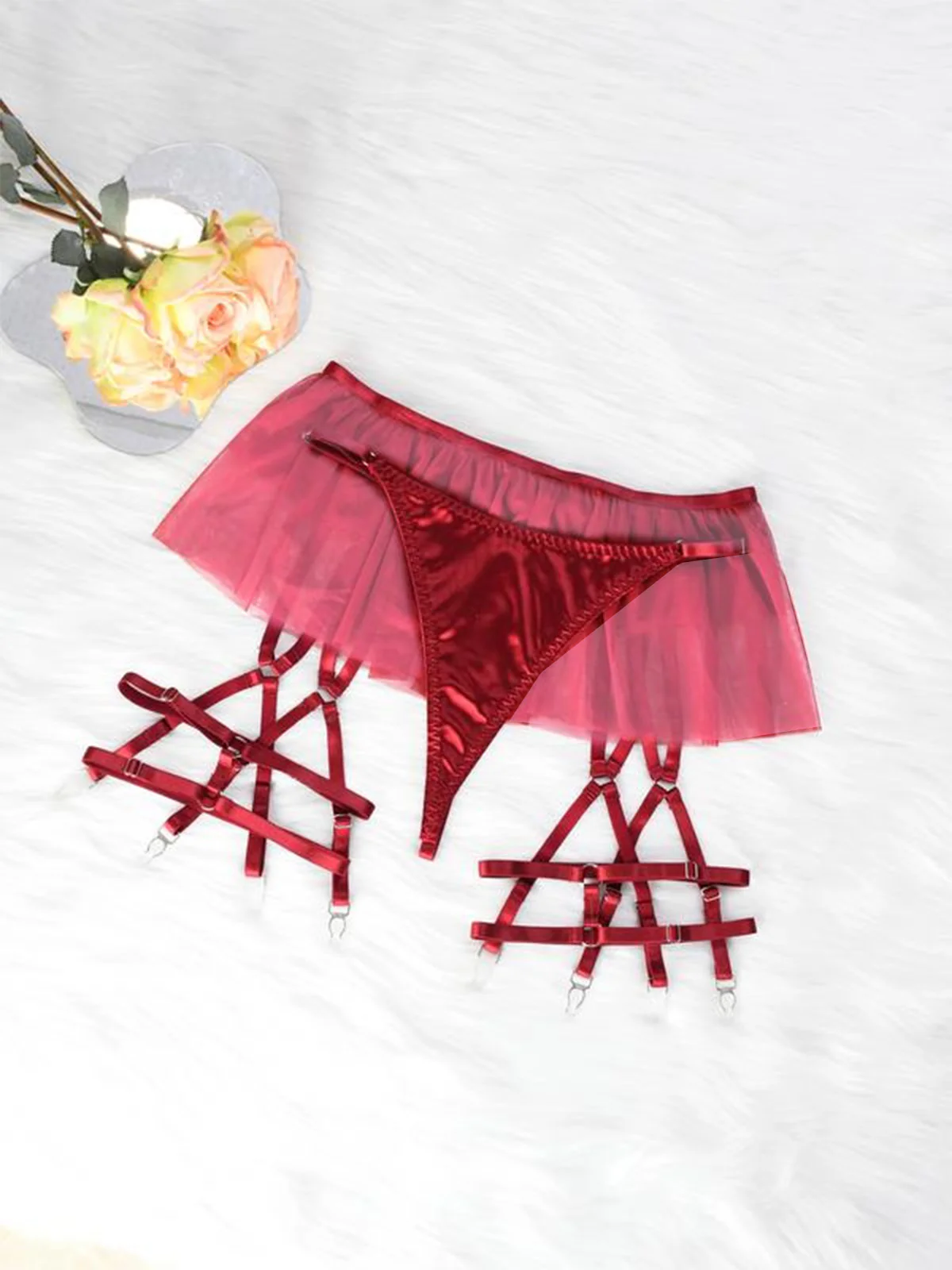 1960s Bow Mesh Patchwork Pajamas Set - Image 8