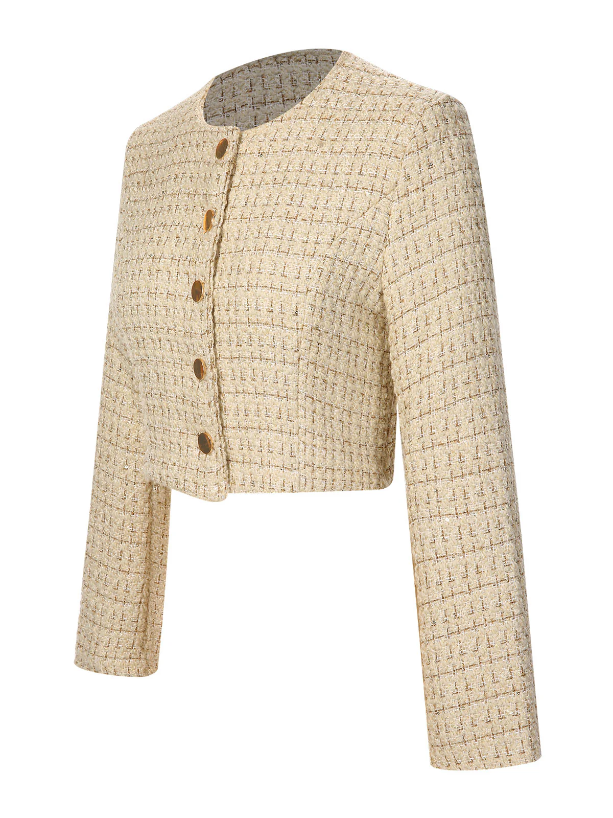 1960s Button Tweed Long Sleeve Cropped Coat - Image 9