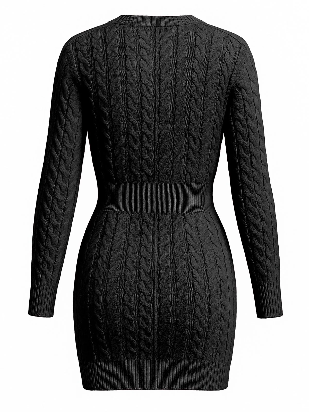 1960s Cable Knit  Long Sleeves Dress - Image 2