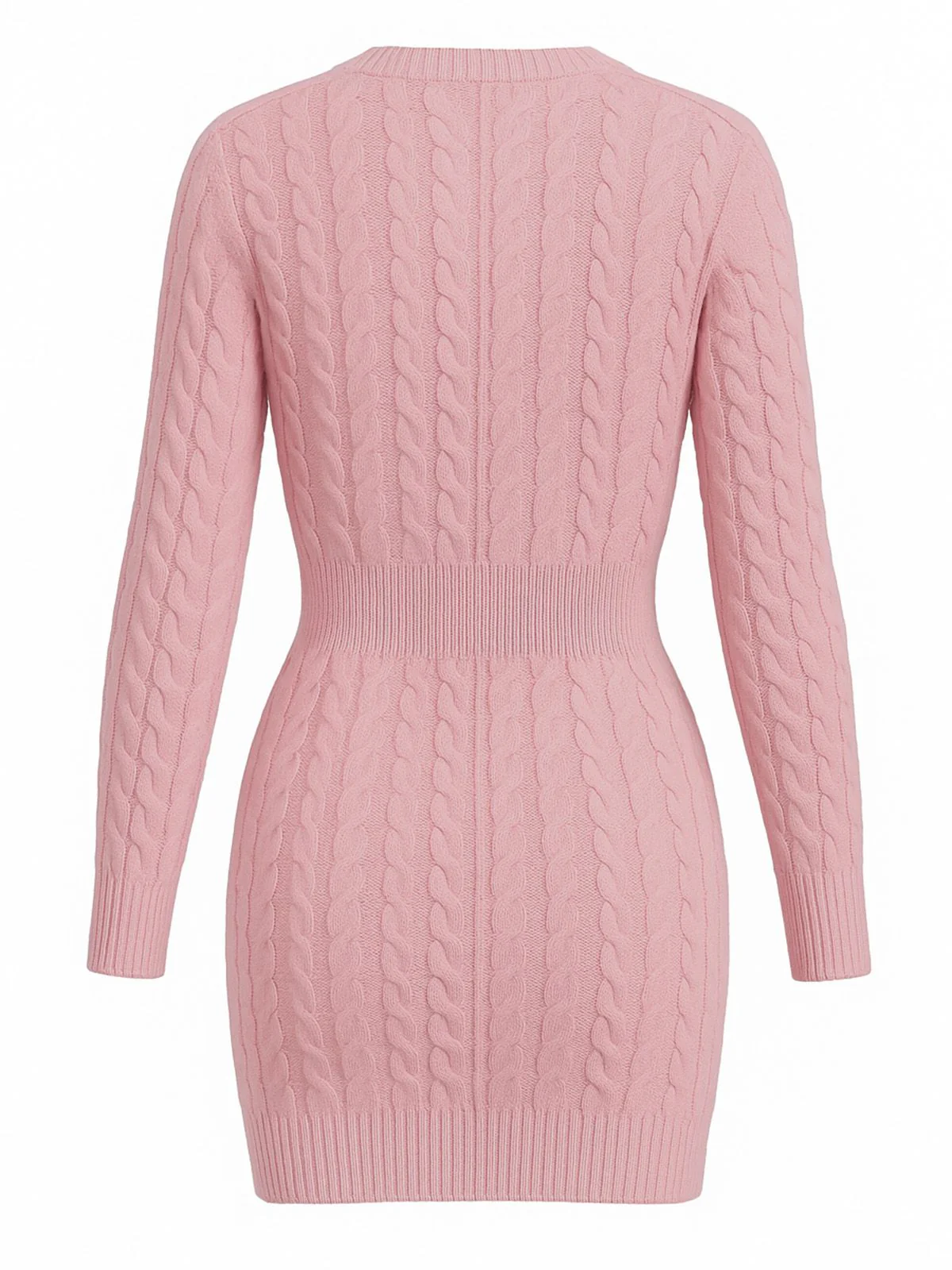 1960s Cable Knit  Long Sleeves Dress - Image 5