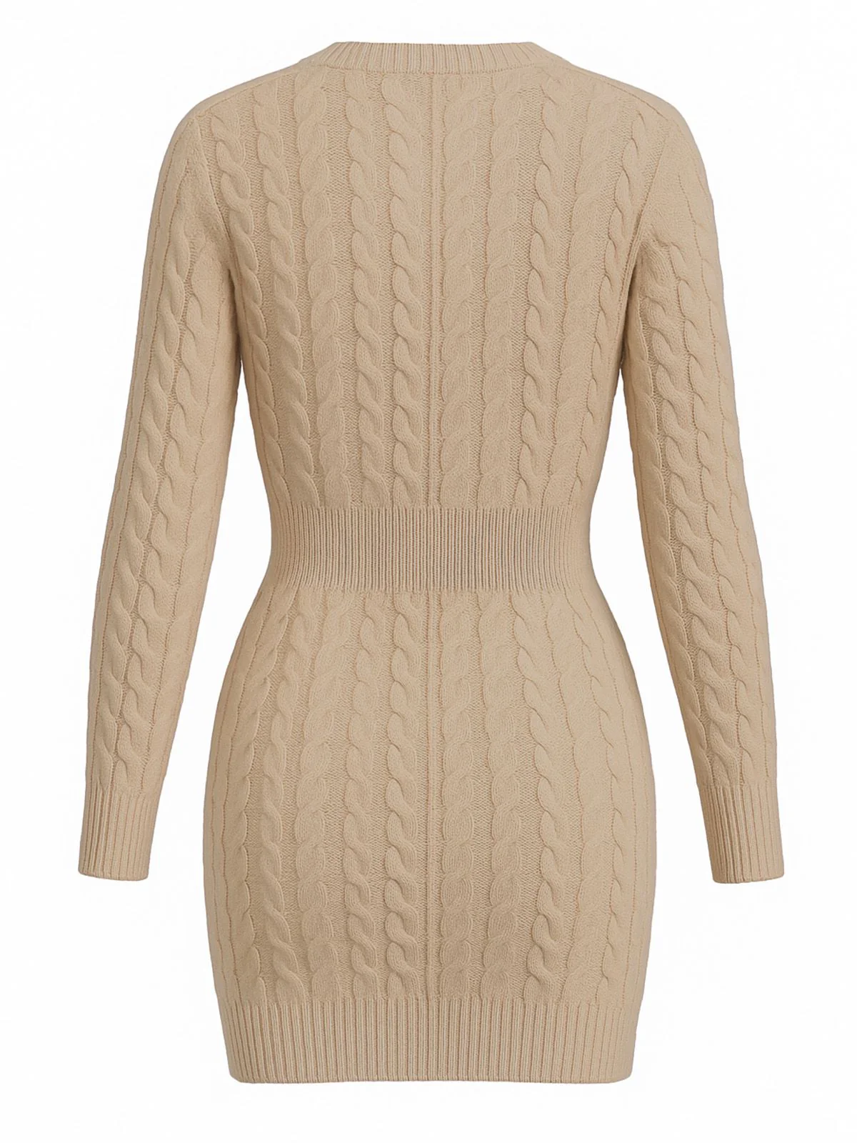 1960s Cable Knit  Long Sleeves Dress - Image 8