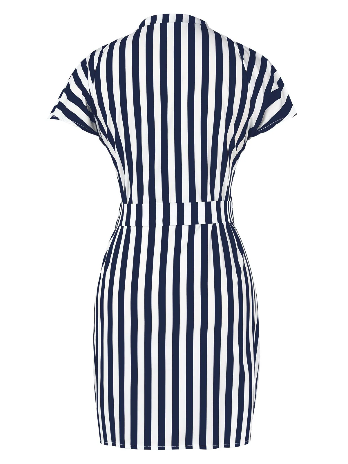 1960s Cap Sleeve Vertical Stripe Pencil Dress - Image 2