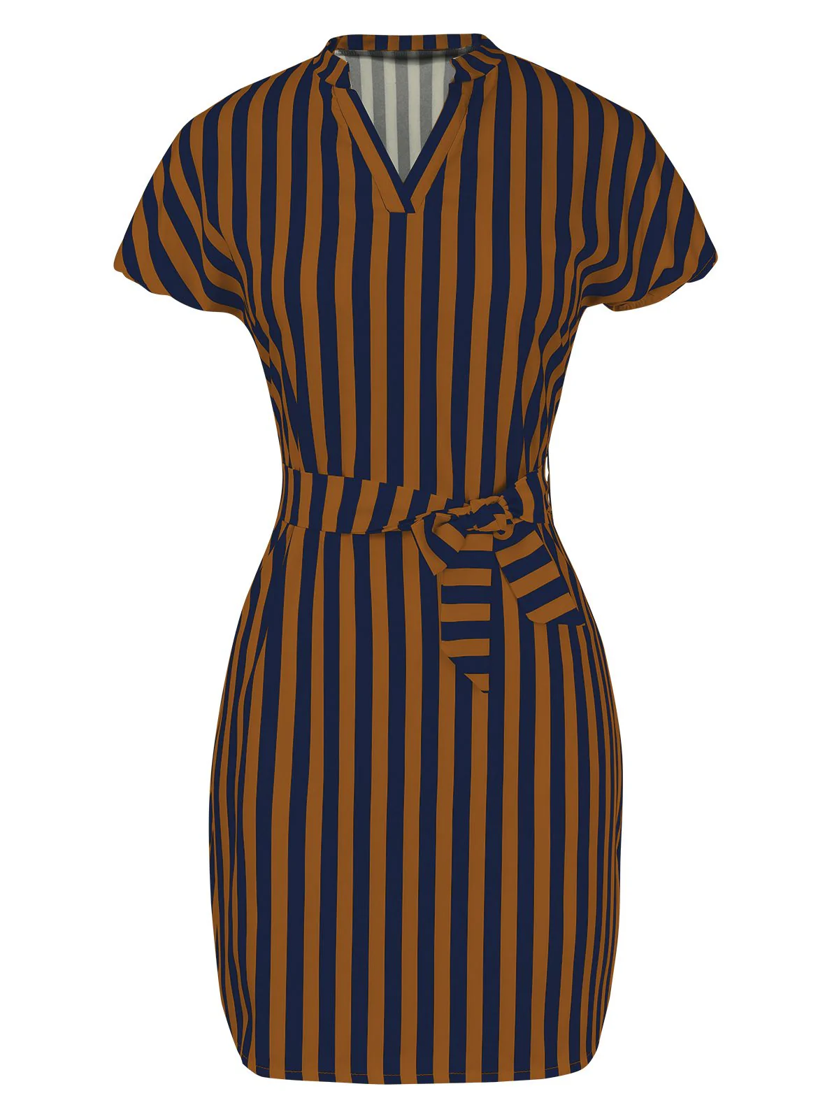 1960s Cap Sleeve Vertical Stripe Pencil Dress - Image 5