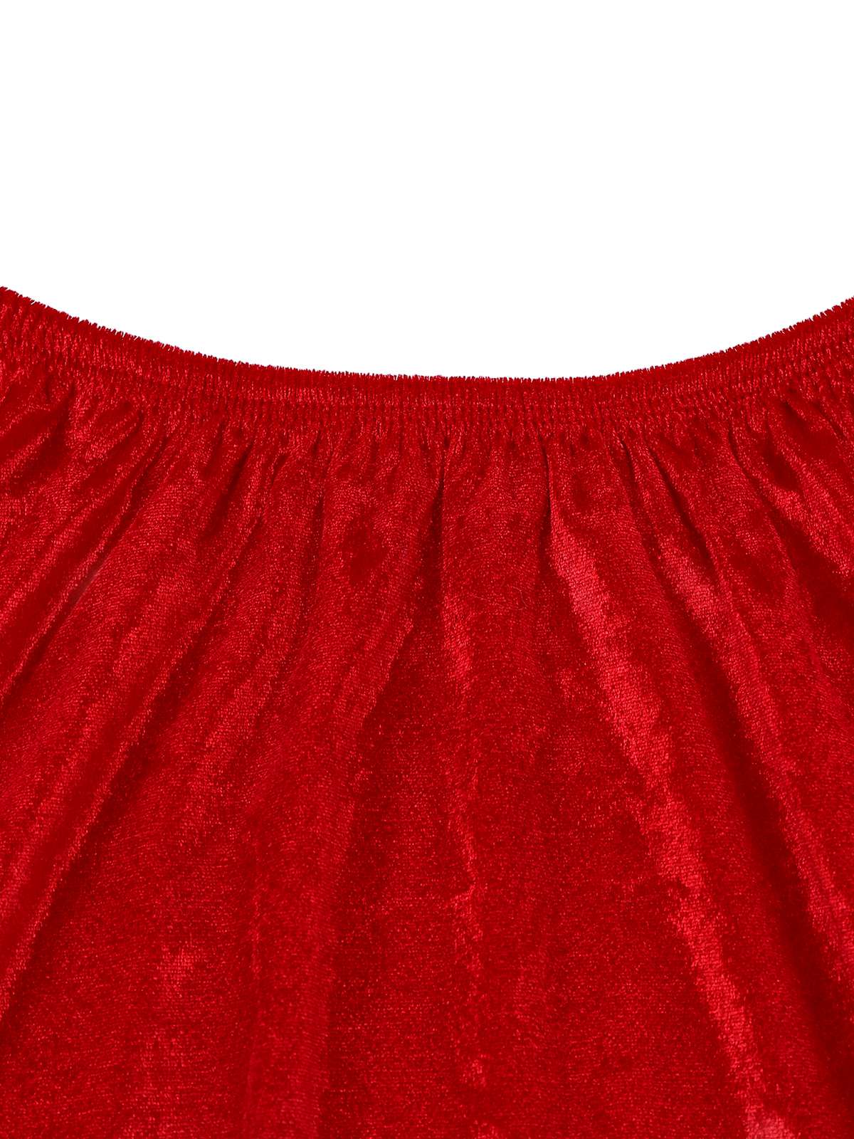 1960s Christmas Green V-Neck Top & Red Fur Trimmed Skirt - Image 7