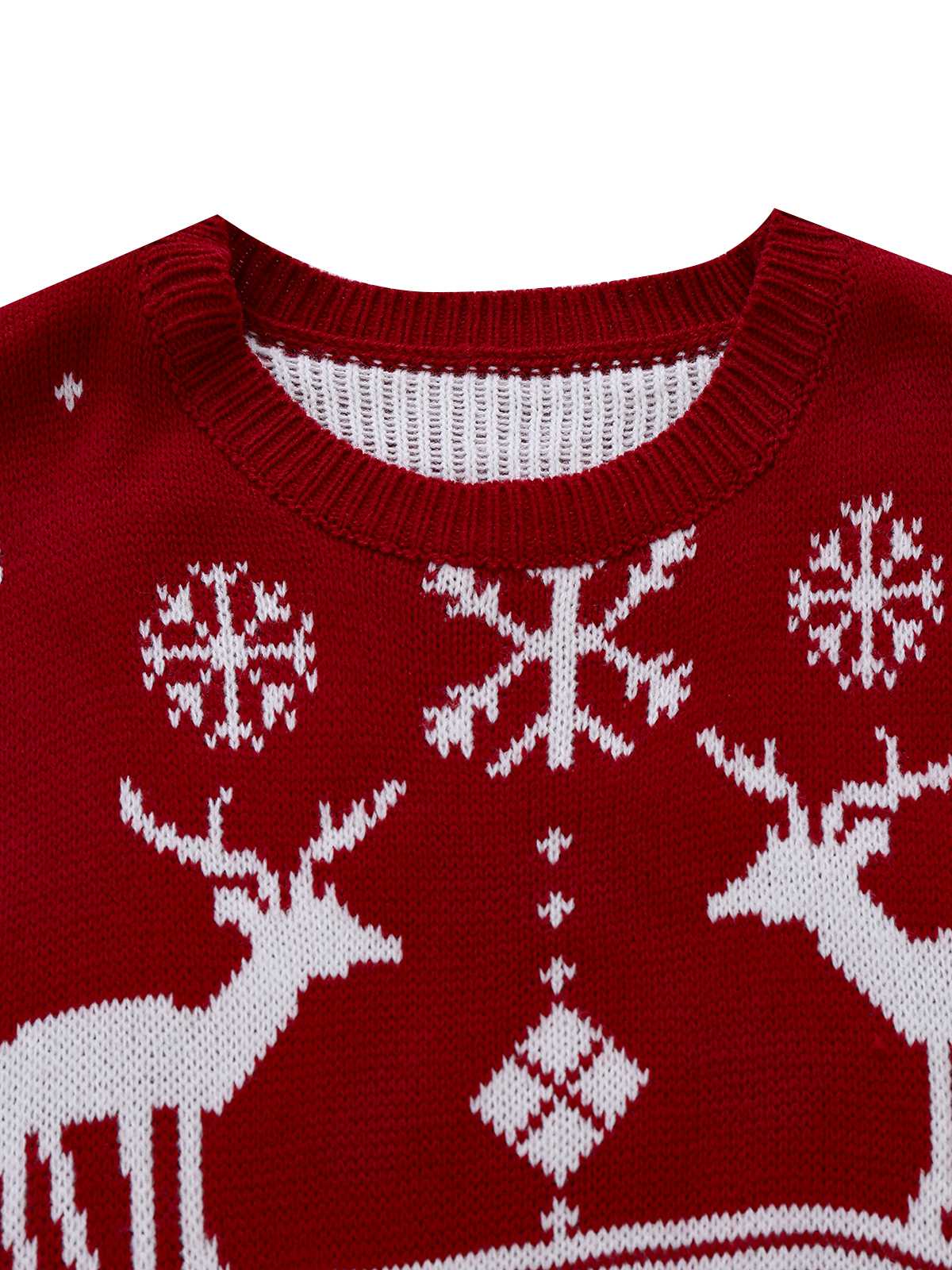 1960s Christmas Reindeer Snowflake Jacquard Knit Dress - Image 4