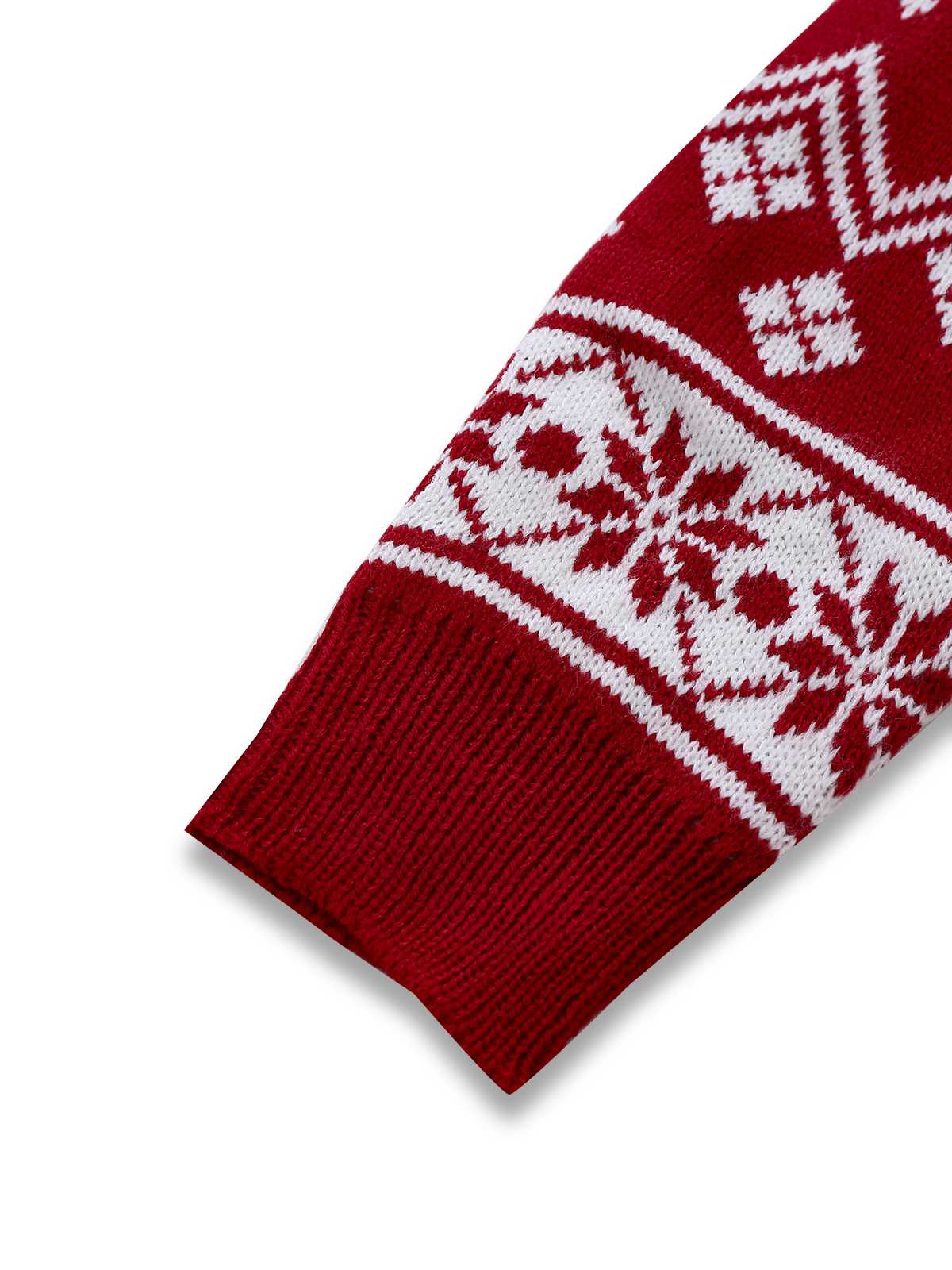 1960s Christmas Reindeer Snowflake Jacquard Knit Dress - Image 5