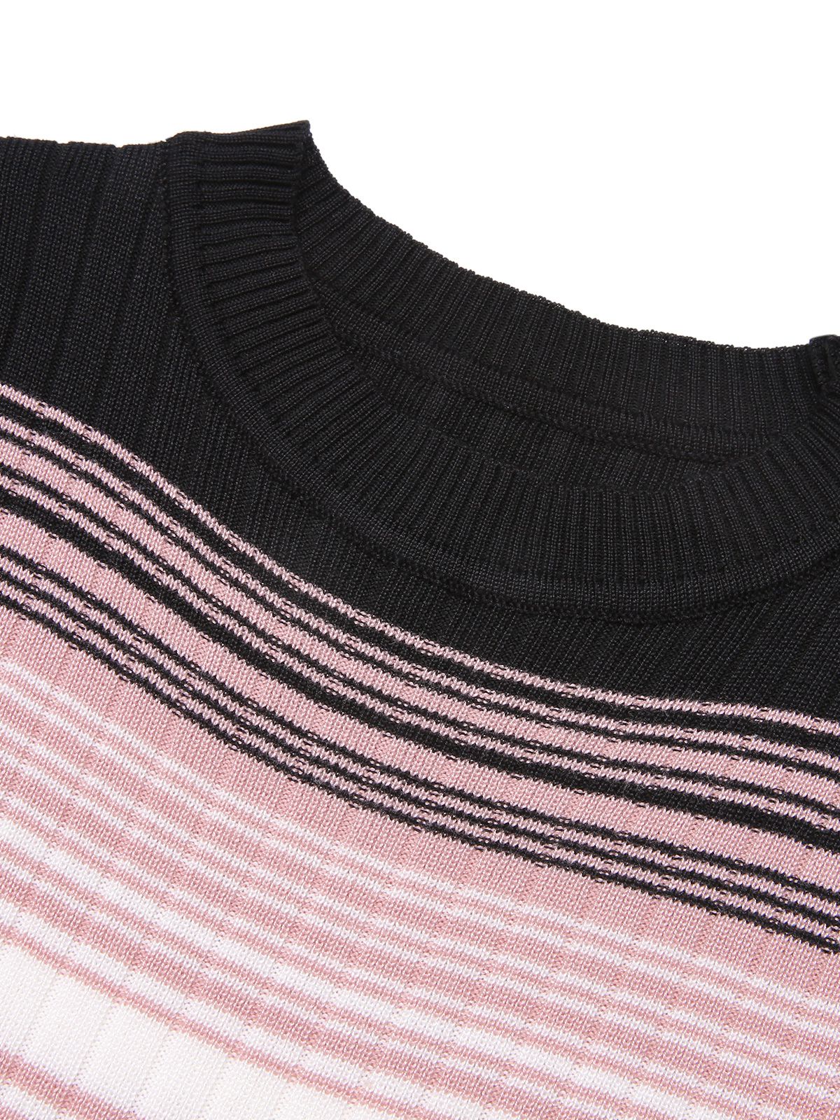 1960s Color Block Striped Knit Slim Dress - Image 5