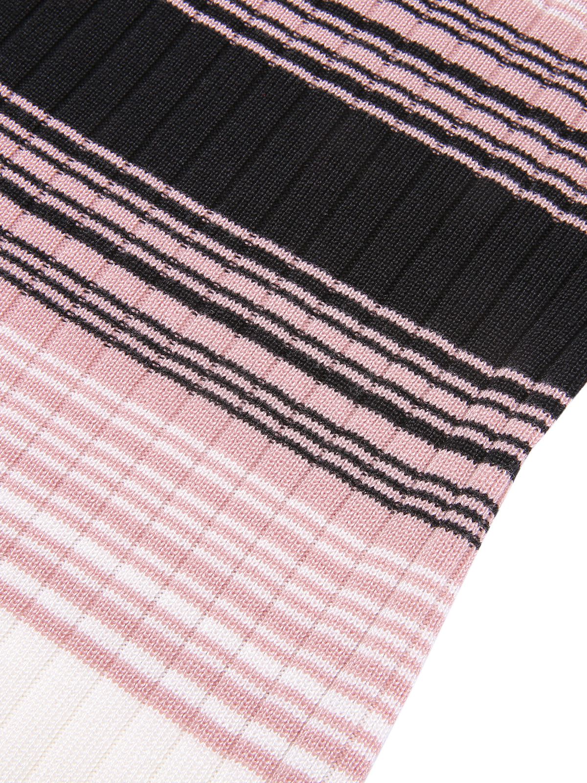 1960s Color Block Striped Knit Slim Dress - Image 6