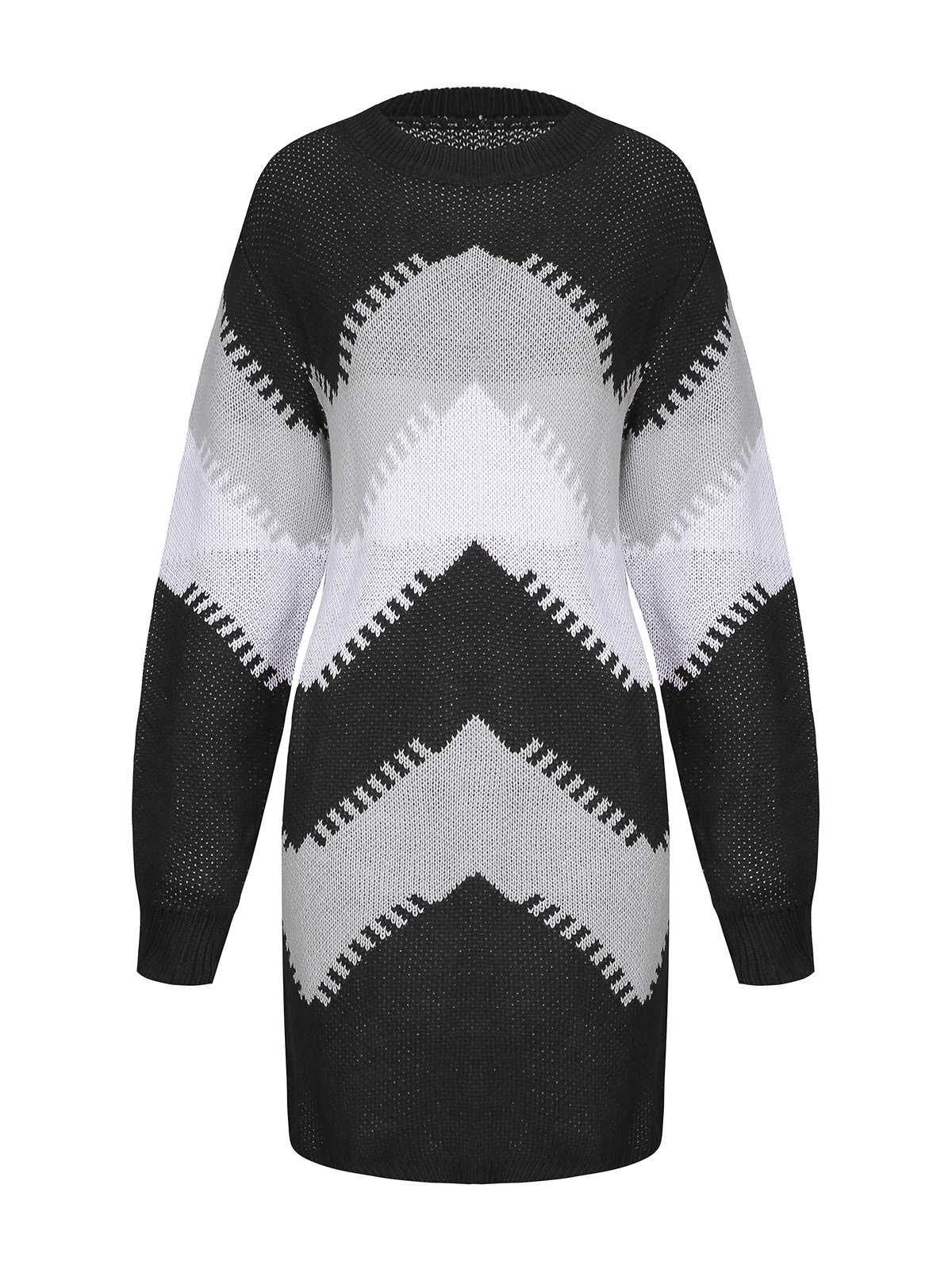 1960s Colorblock Knit Sweater Dress - Image 12