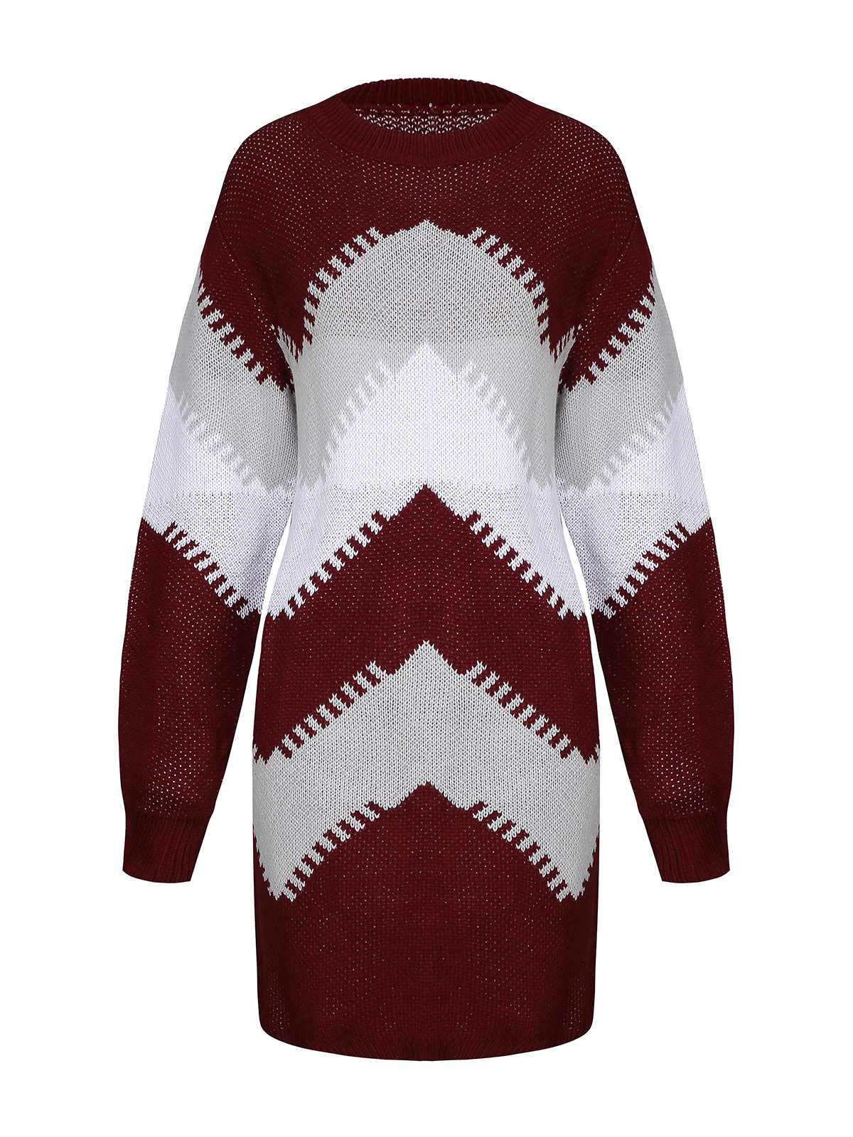 1960s Colorblock Knit Sweater Dress - Image 2