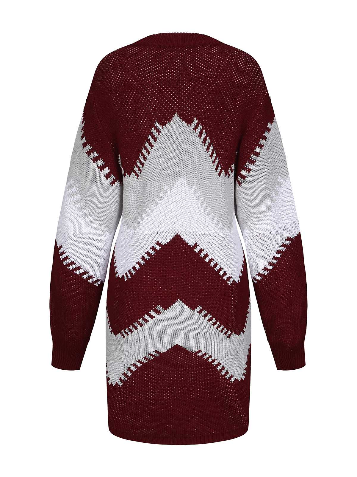 1960s Colorblock Knit Sweater Dress - Image 3