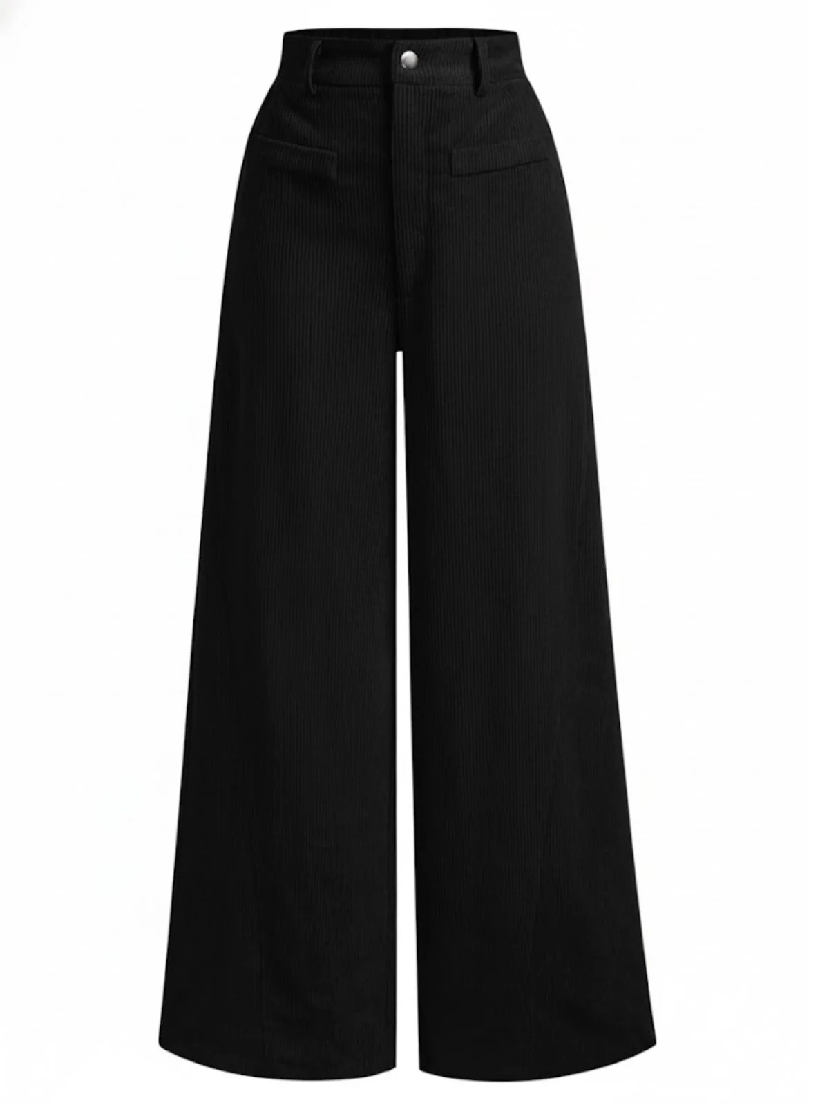 1960s Corduroy High Waist Wide-Leg Pants - Image 7