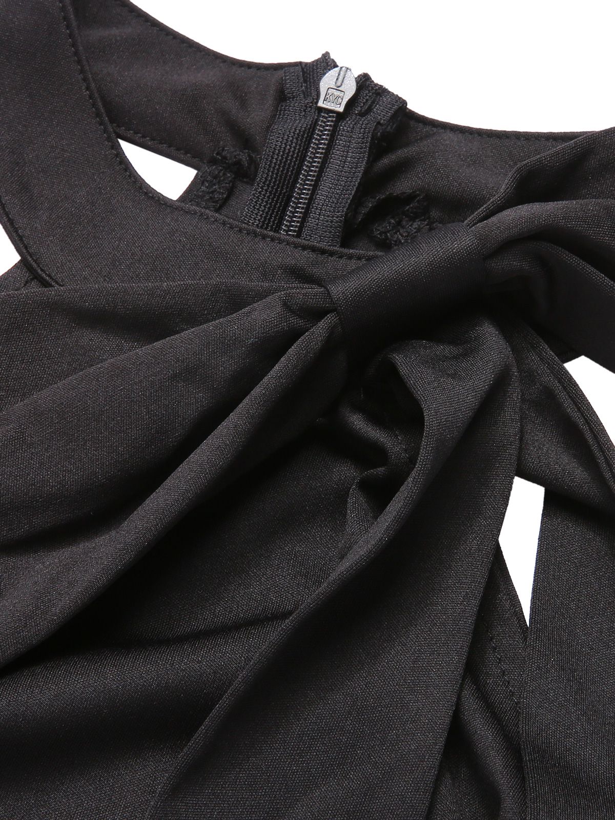 1960s Crewl Halter Bow Solid Jumpsuit - Image 4