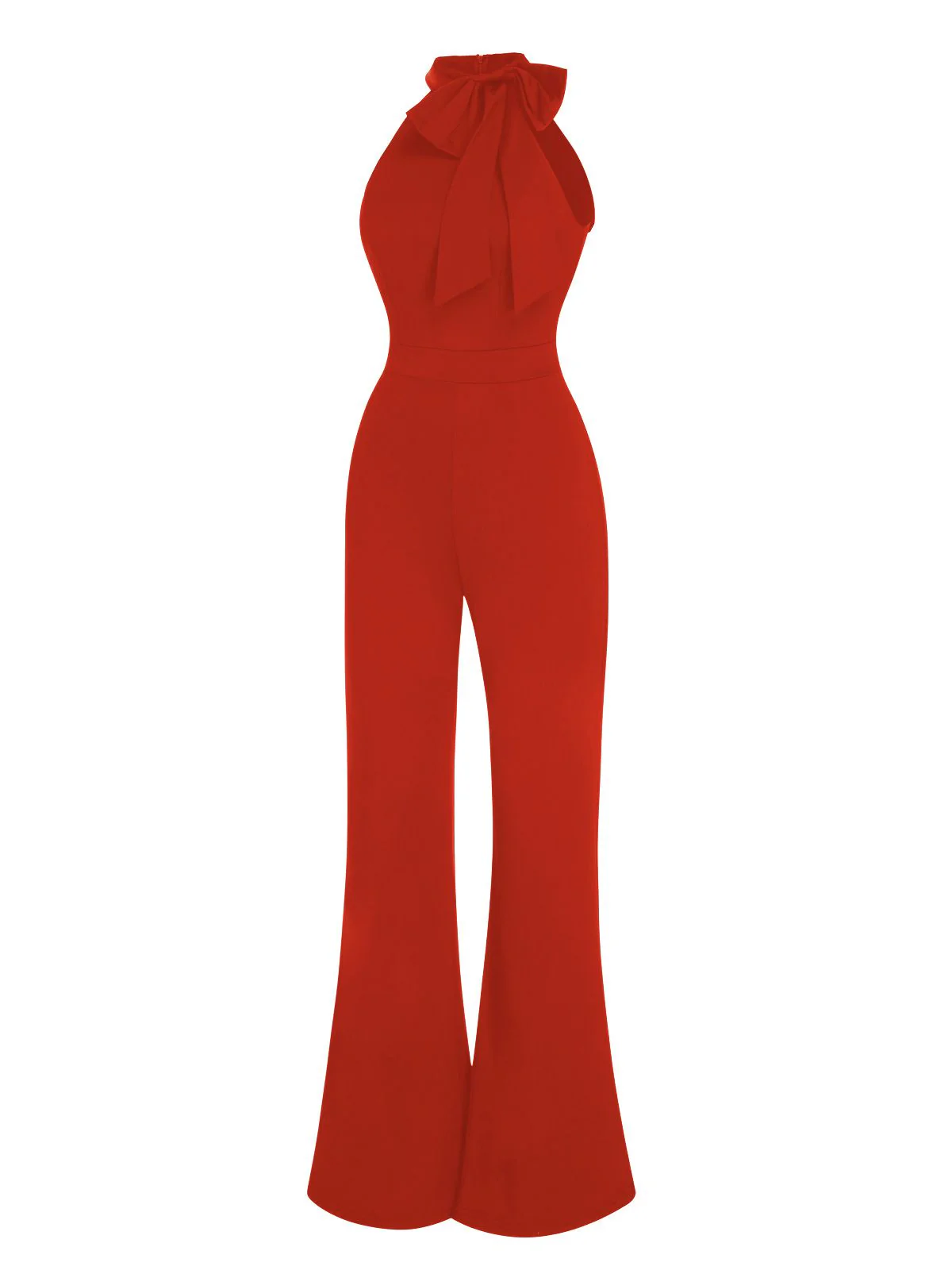 1960s Crewl Halter Bow Solid Jumpsuit - Image 7
